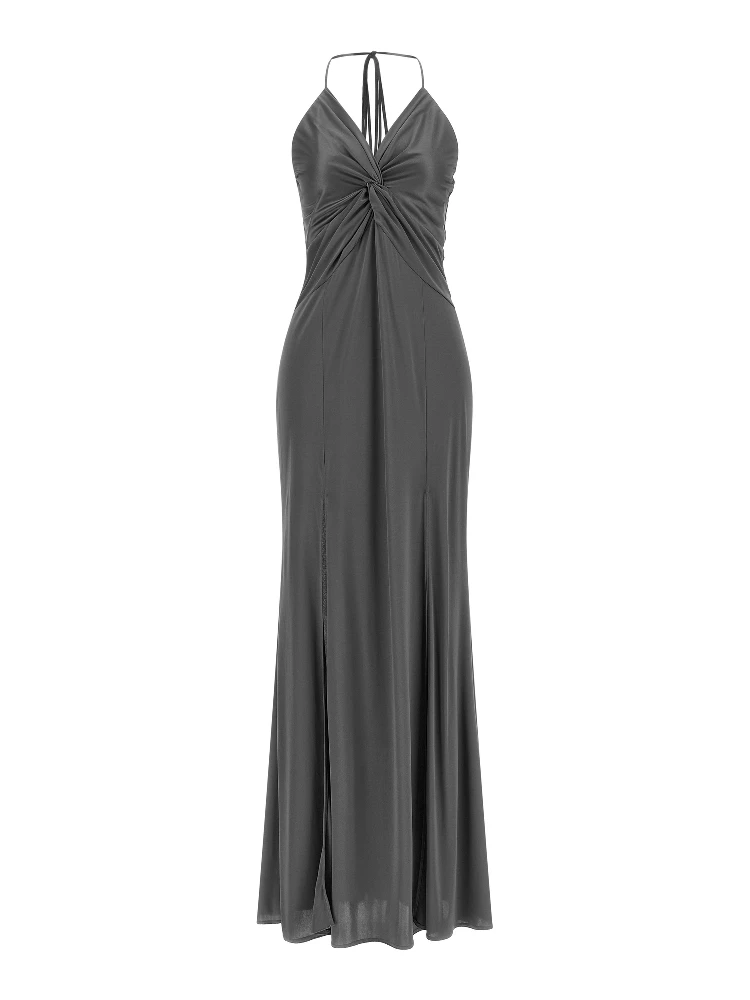 Gray Acetate Long Dress