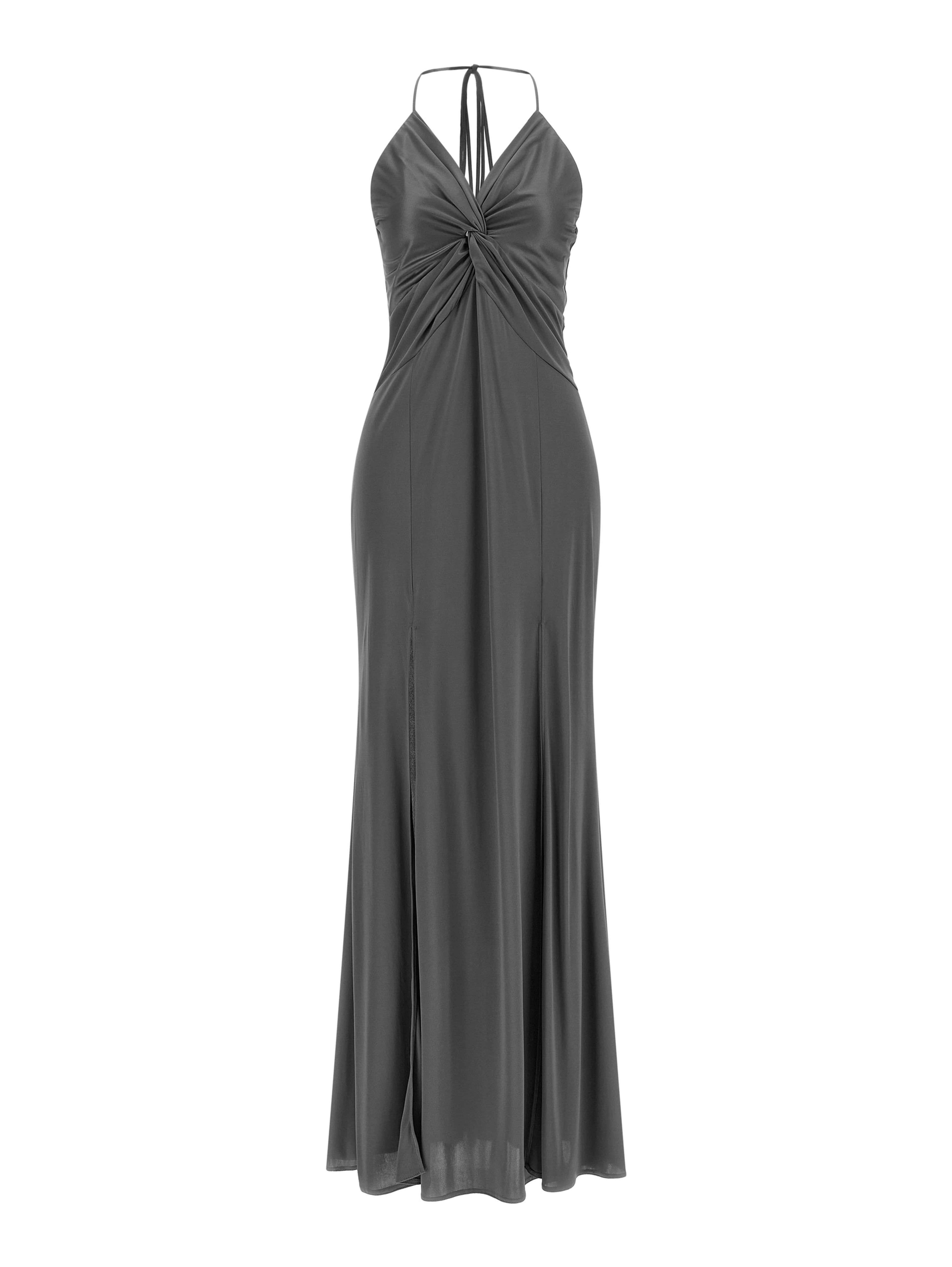Gray Acetate Long Dress