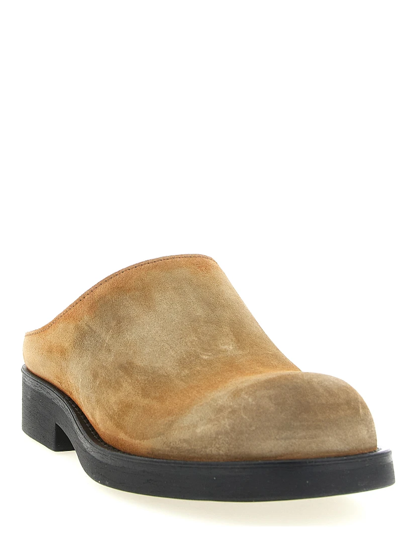 Beige Cowhide Mules