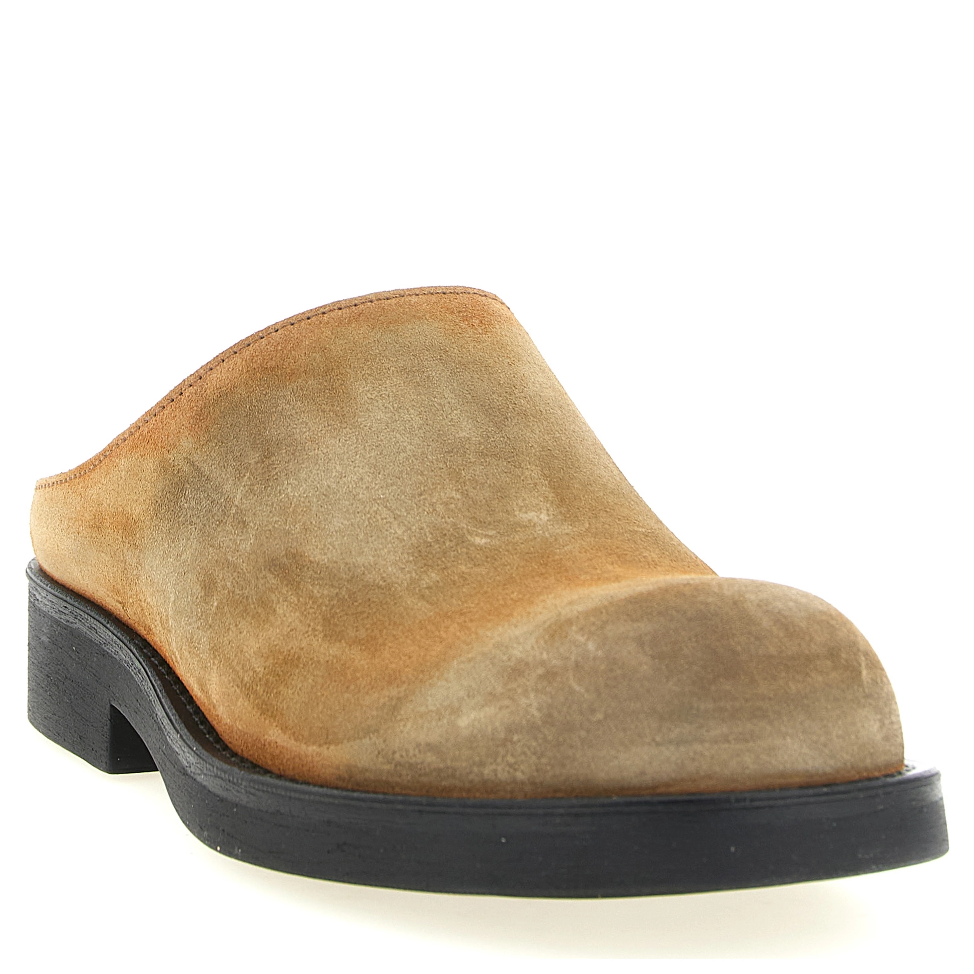 Beige Cowhide Mules