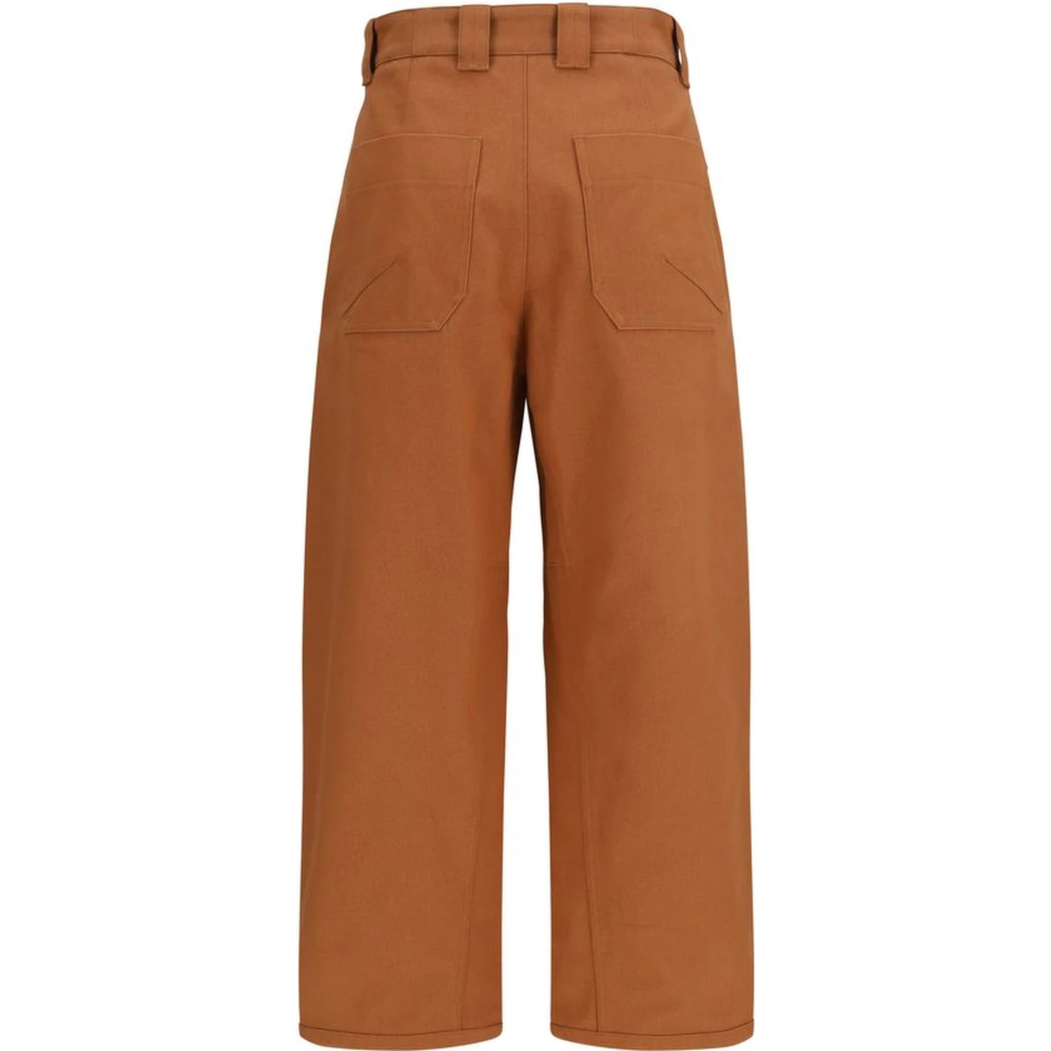 Orange Cotton Casual Pants