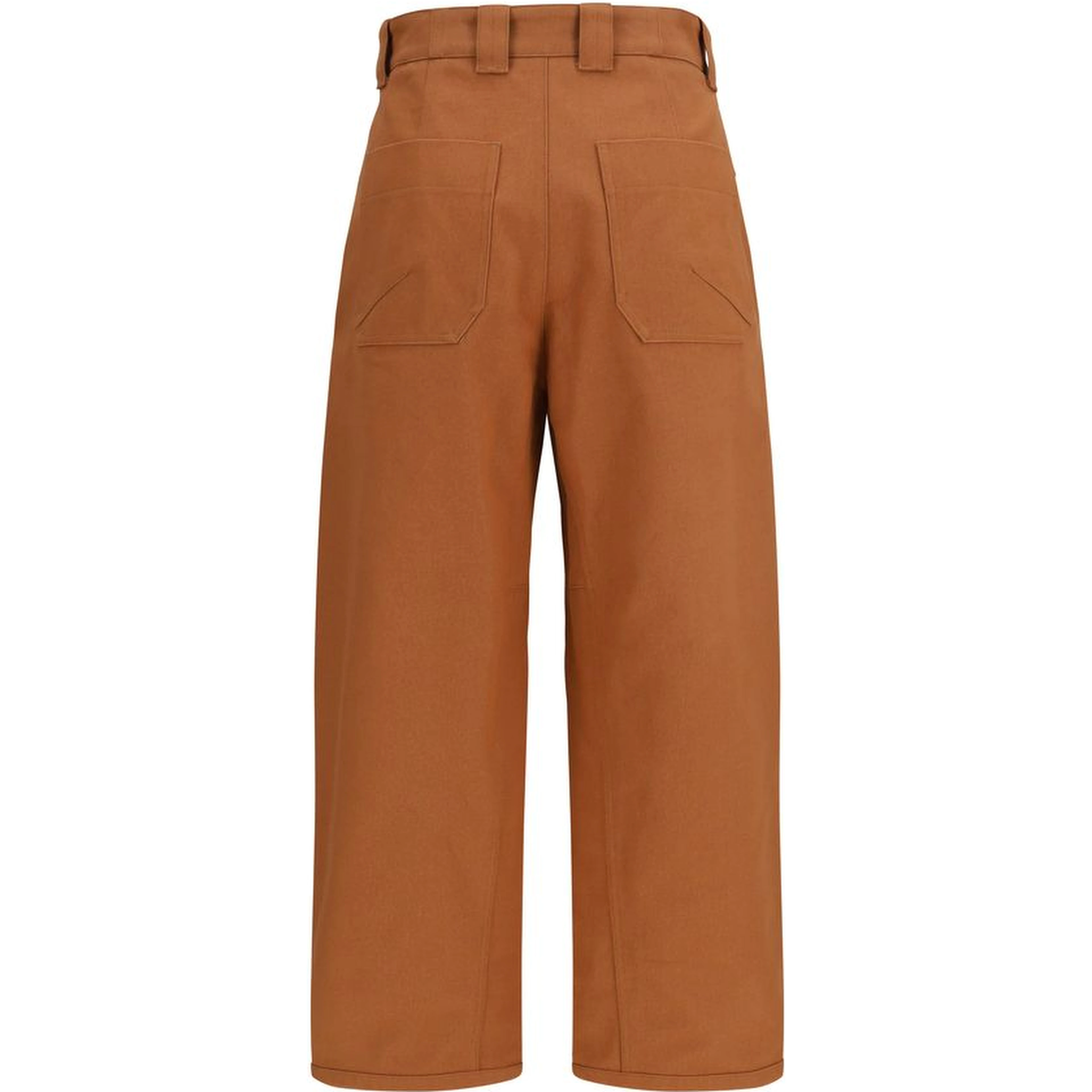 Orange Cotton Casual Pants