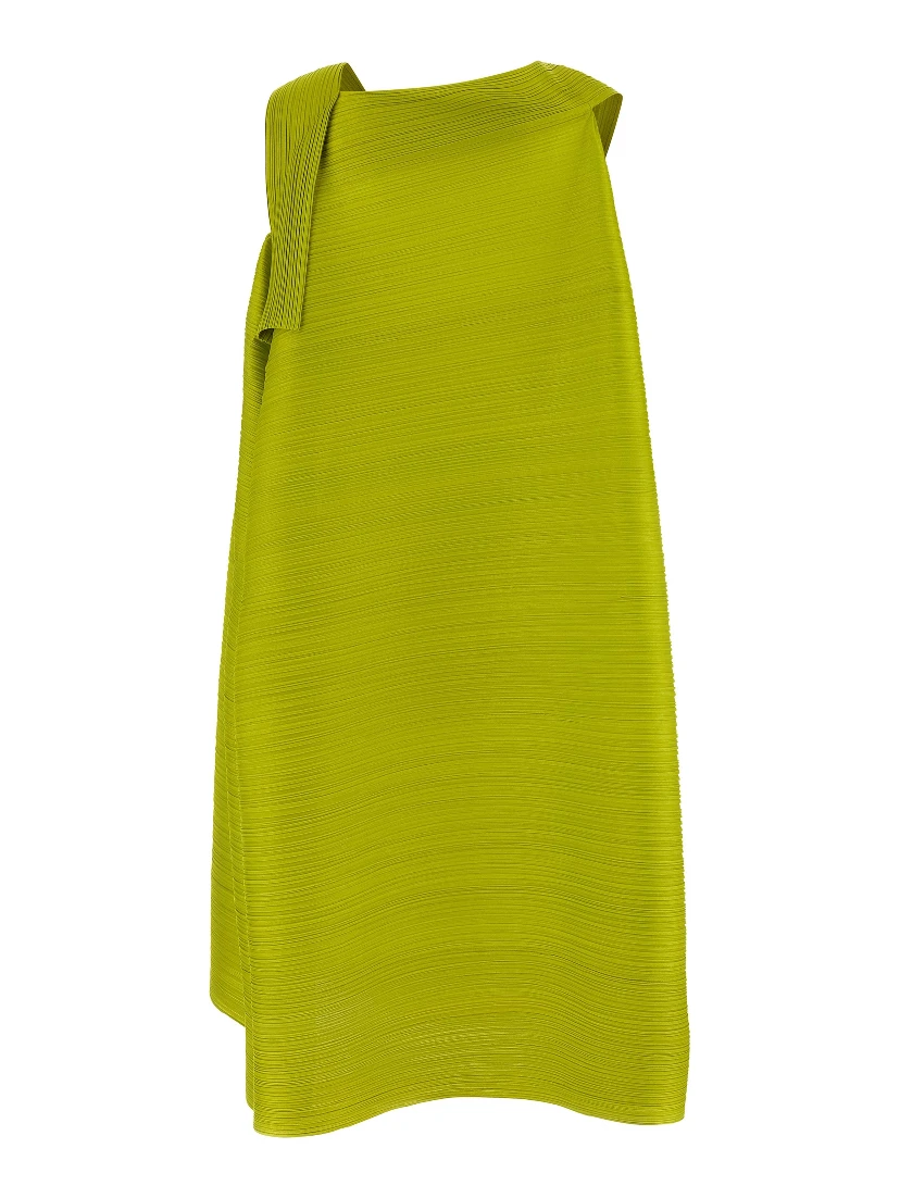 Bicolor Polyester Midi Dress