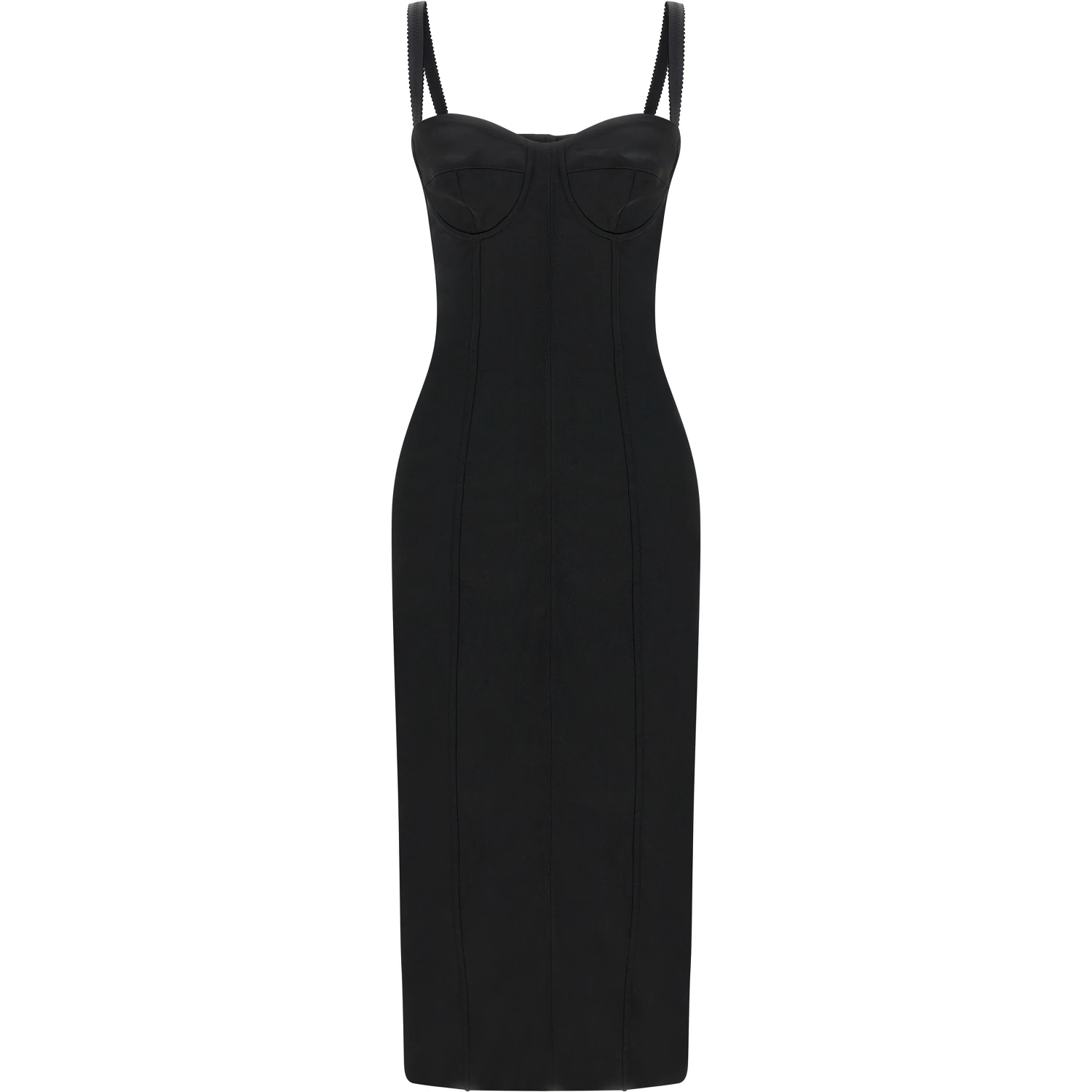 Black Acetate Midi Dress