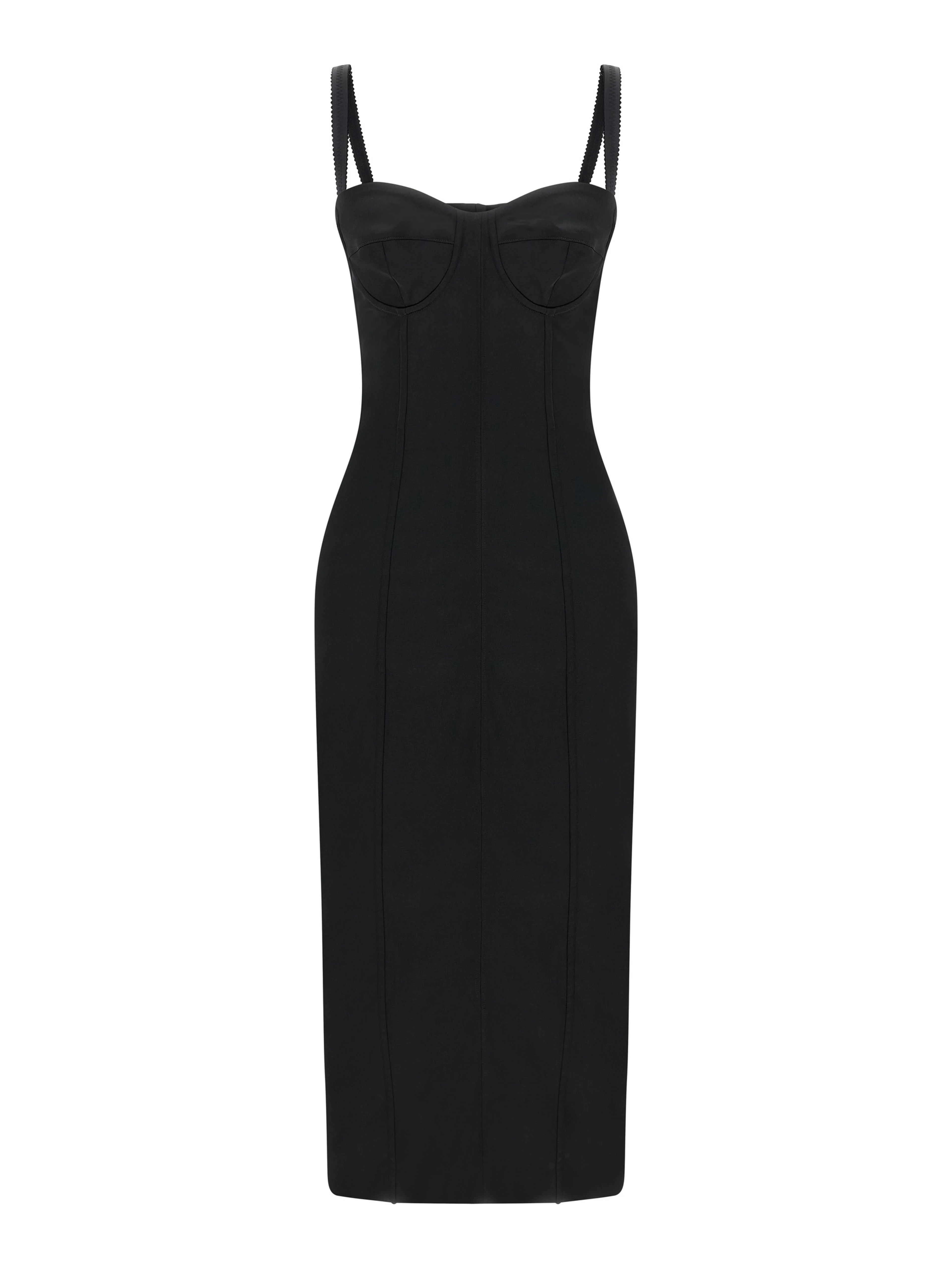 Black Acetate Midi Dress