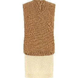 Beige Virgin Wool Sleeveless Jacket