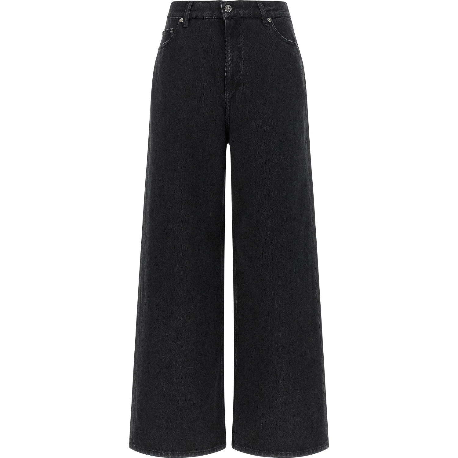 Black Cotton Flared Jeans