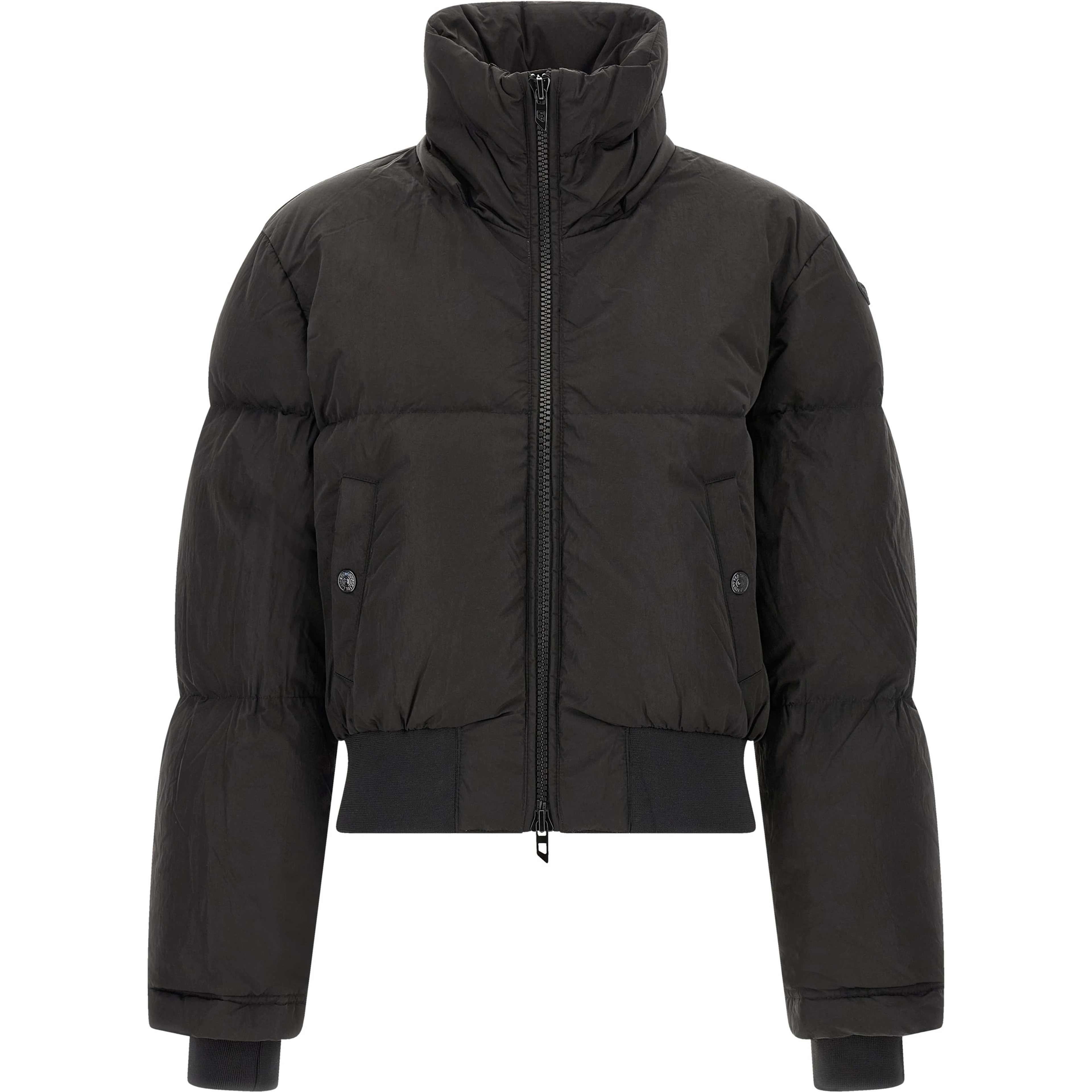 Black Polyamide Full-Length Jacket