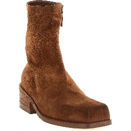 Brown Calfskin Ankle Boots