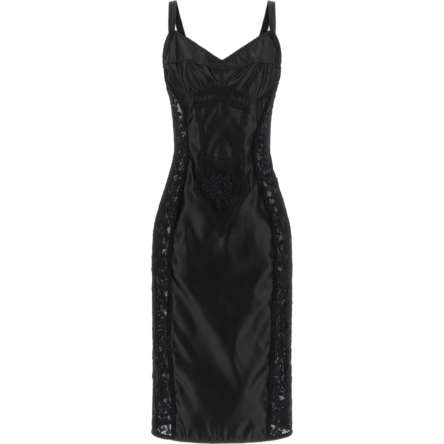 Black Polyamide Midi Dress