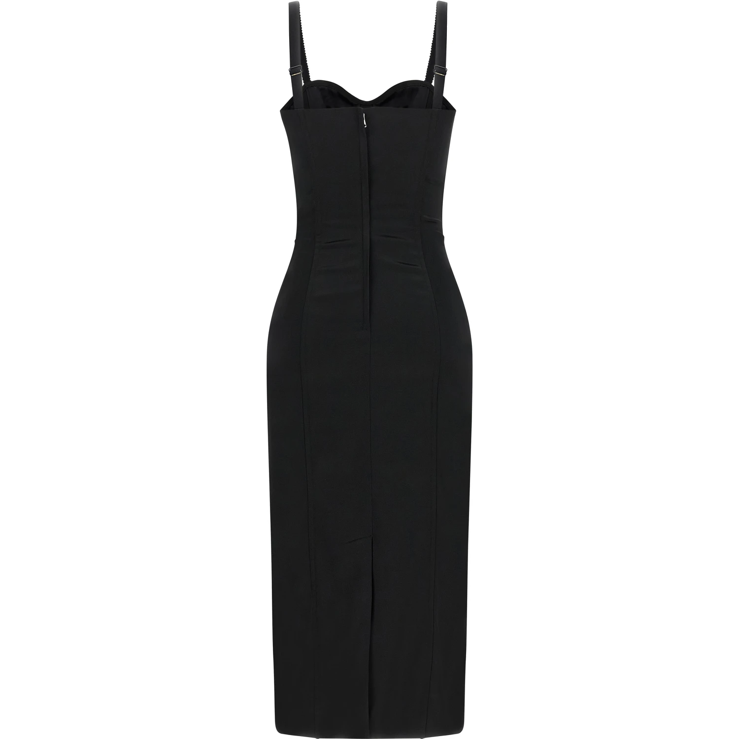 Black Acetate Midi Dress