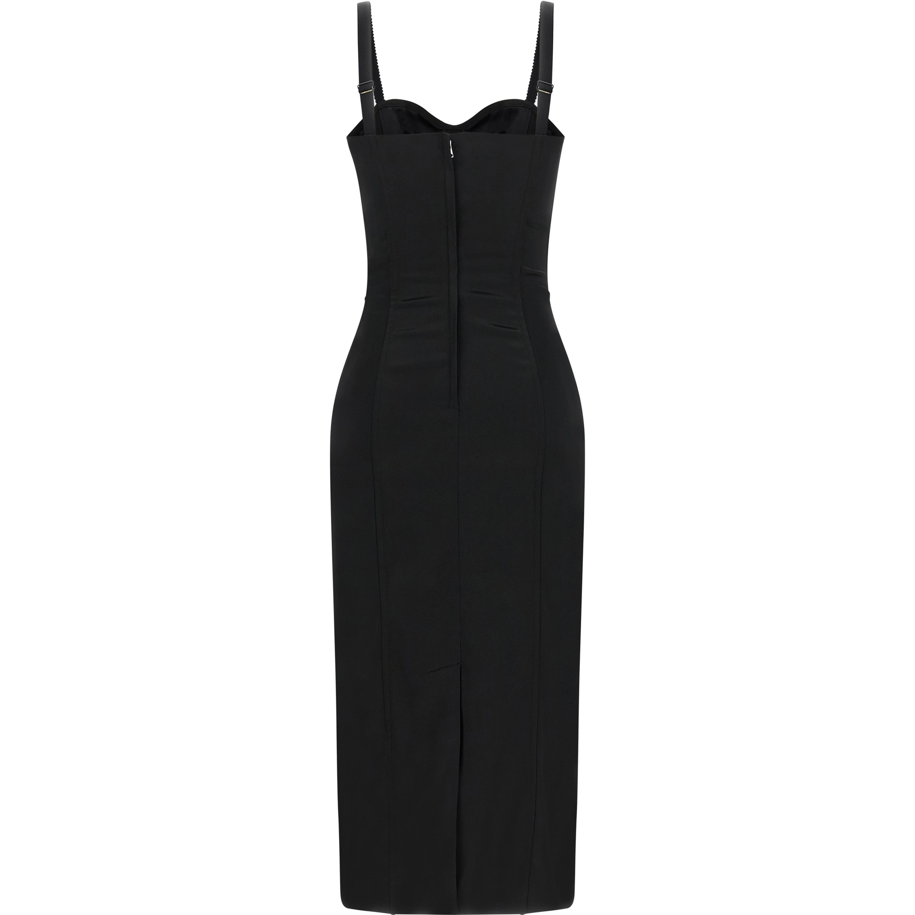 Black Acetate Midi Dress