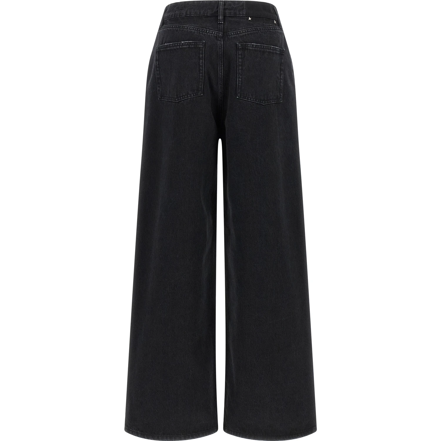 Black Cotton Flared Jeans