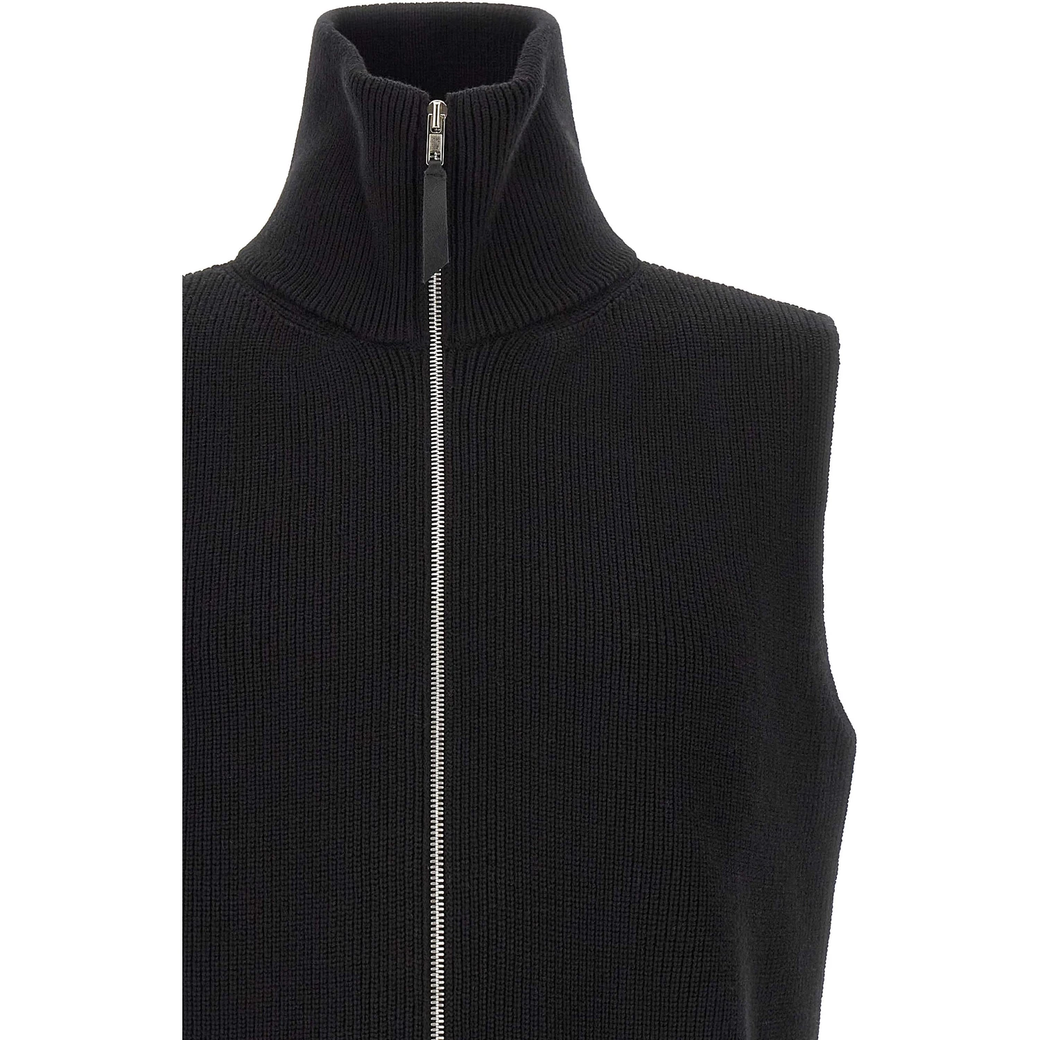 Black Wool Sleeveles Sweater