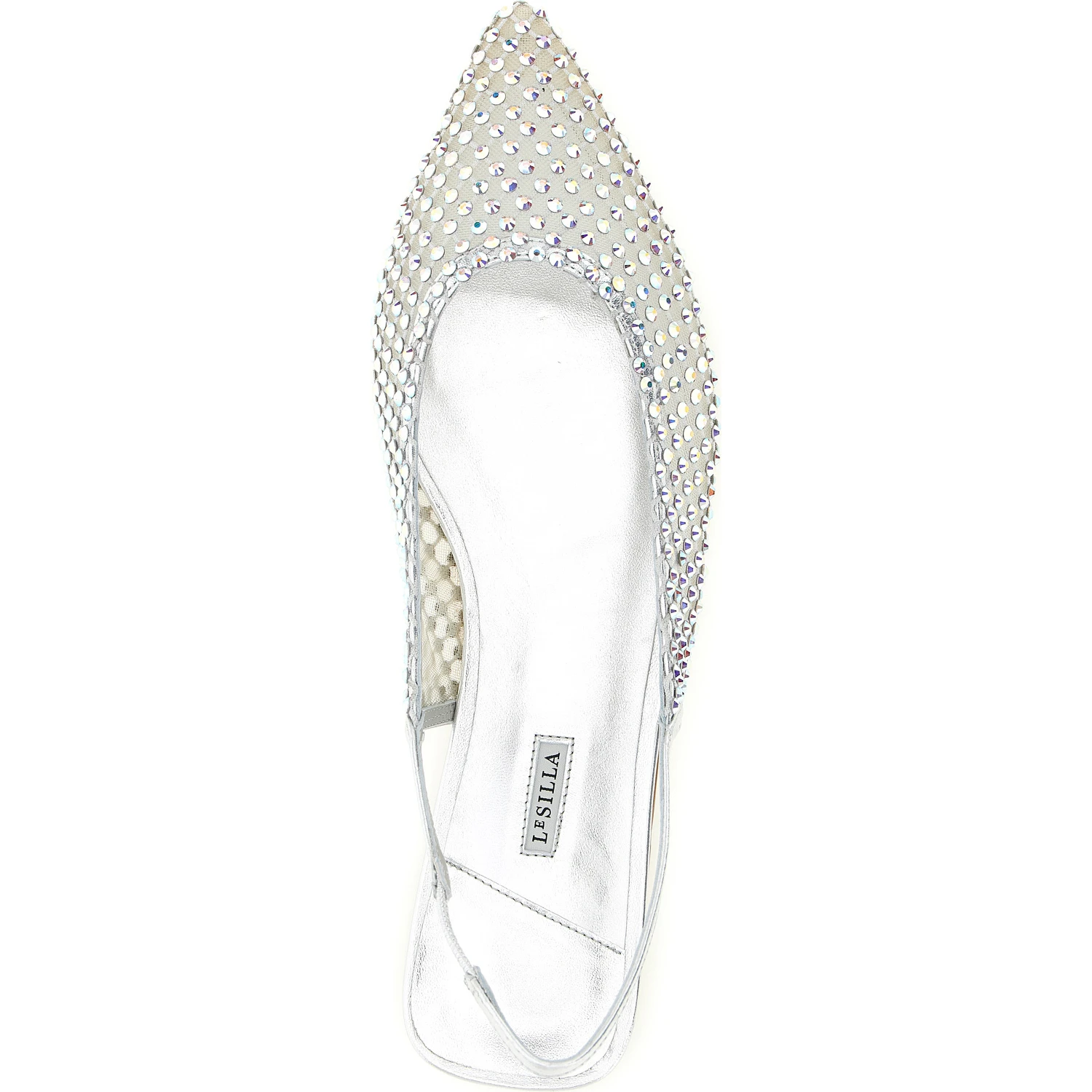 Silver Polyester Ballet Flats