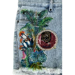 Blue Cotton Women's Short