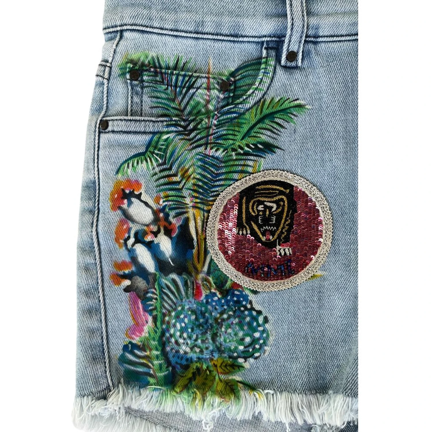 Blue Cotton Women's Short