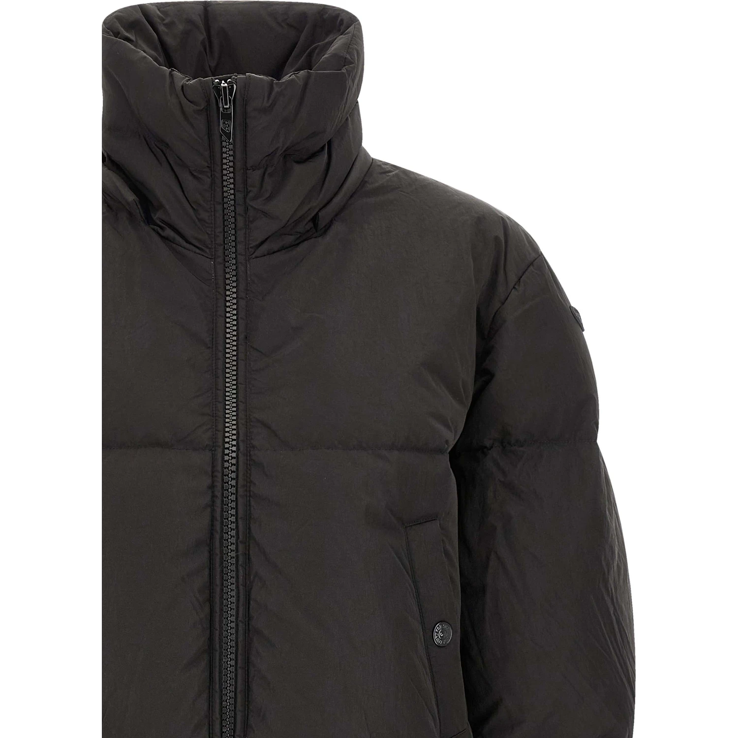 Black Polyamide Full-Length Jacket