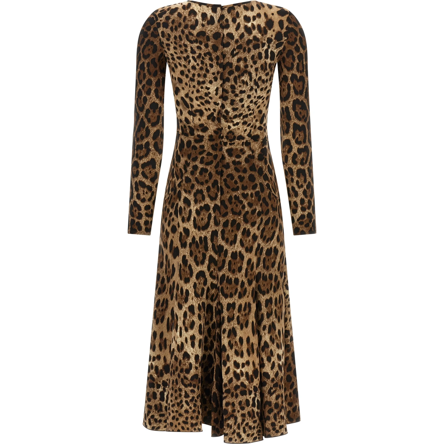 Brown Viscose Midi Dress