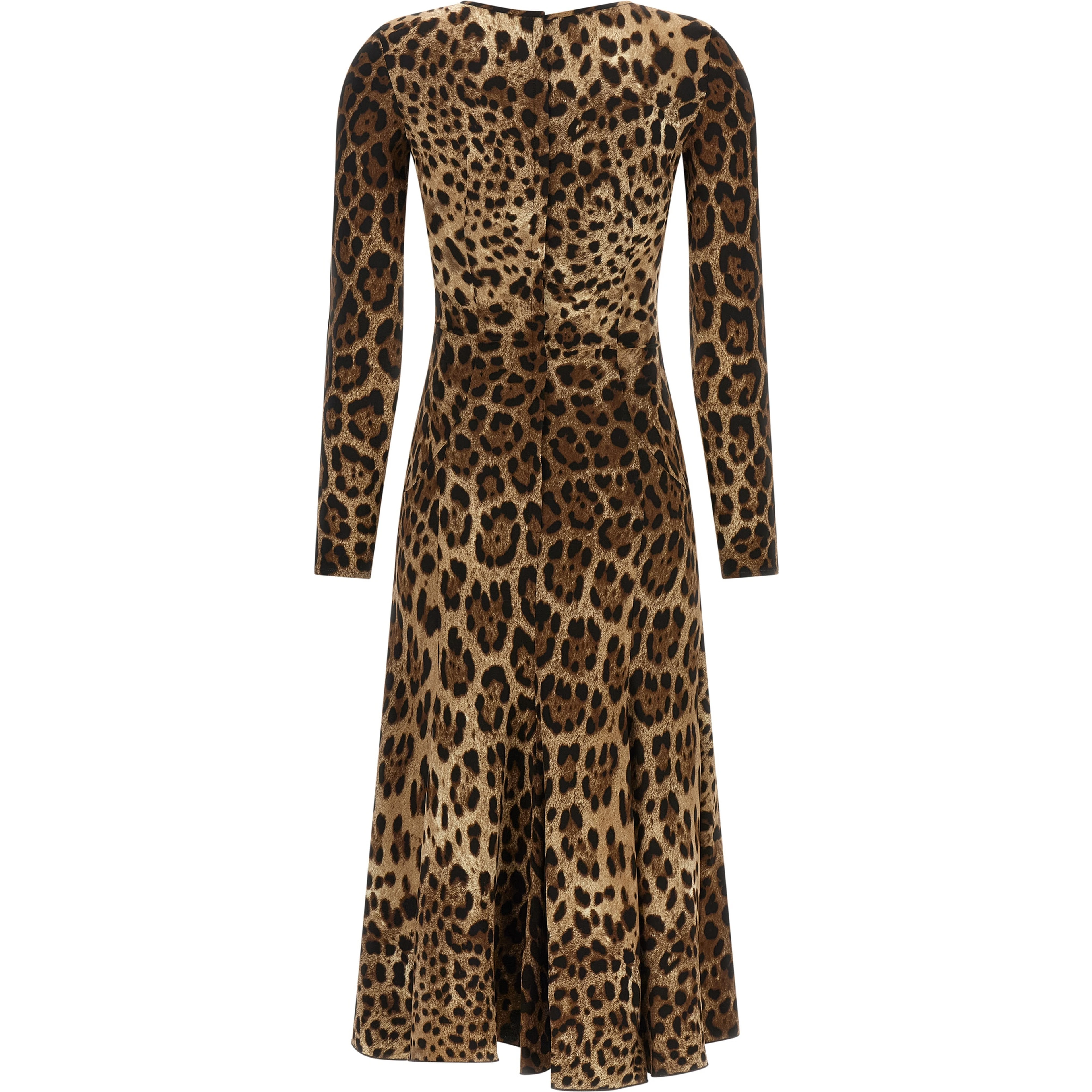 Brown Viscose Midi Dress