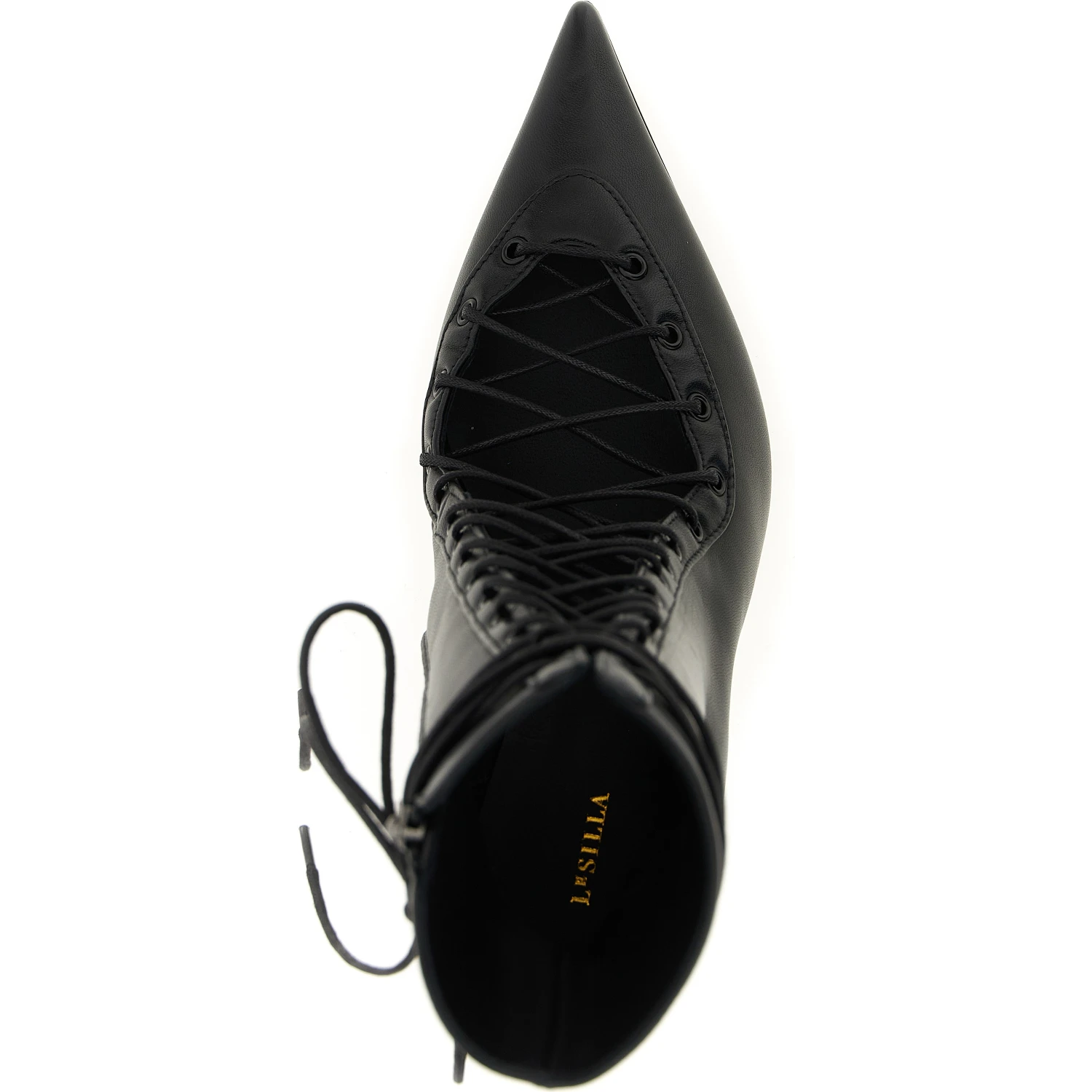 Black Lamb Leather Ankle Boots