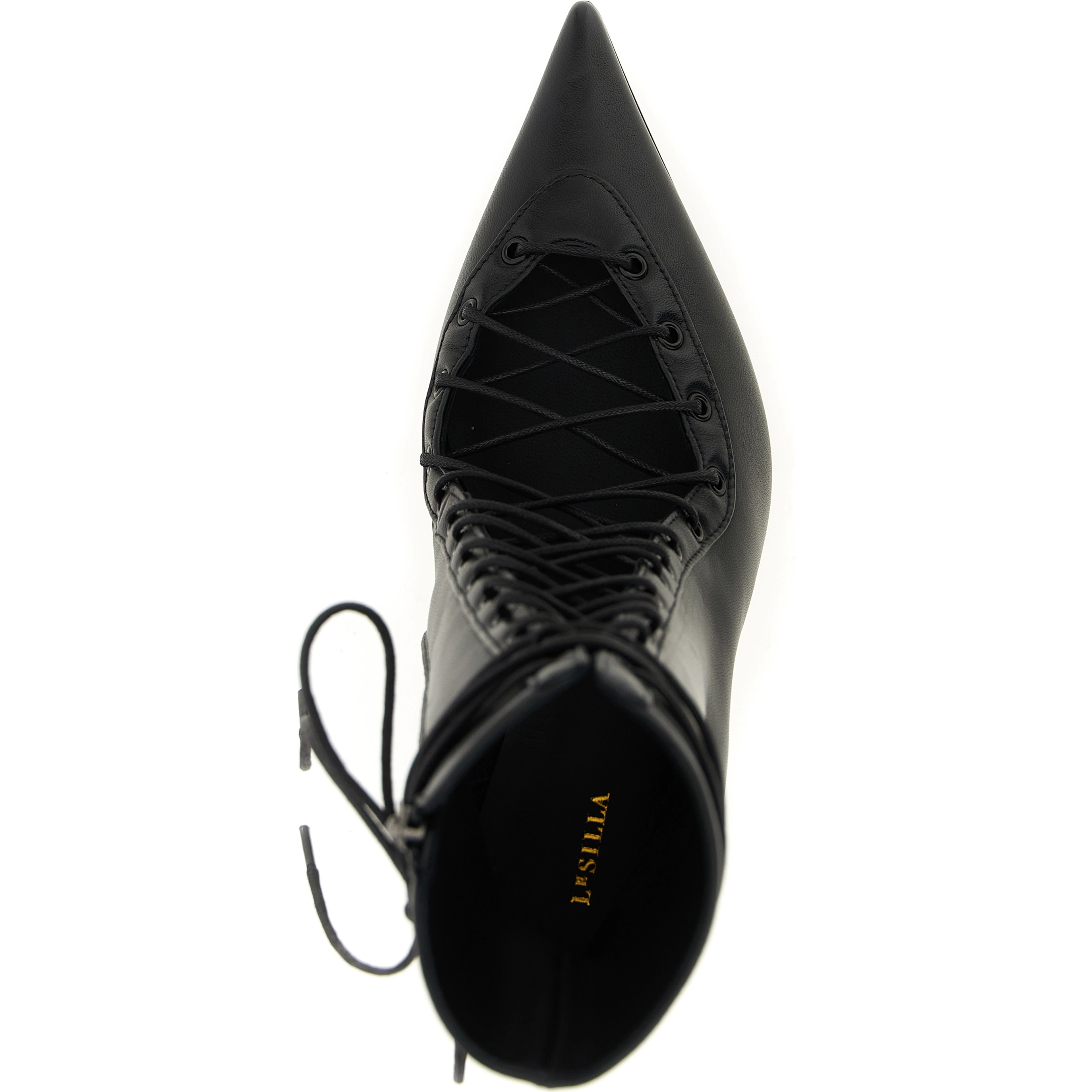 Black Lamb Leather Ankle Boots