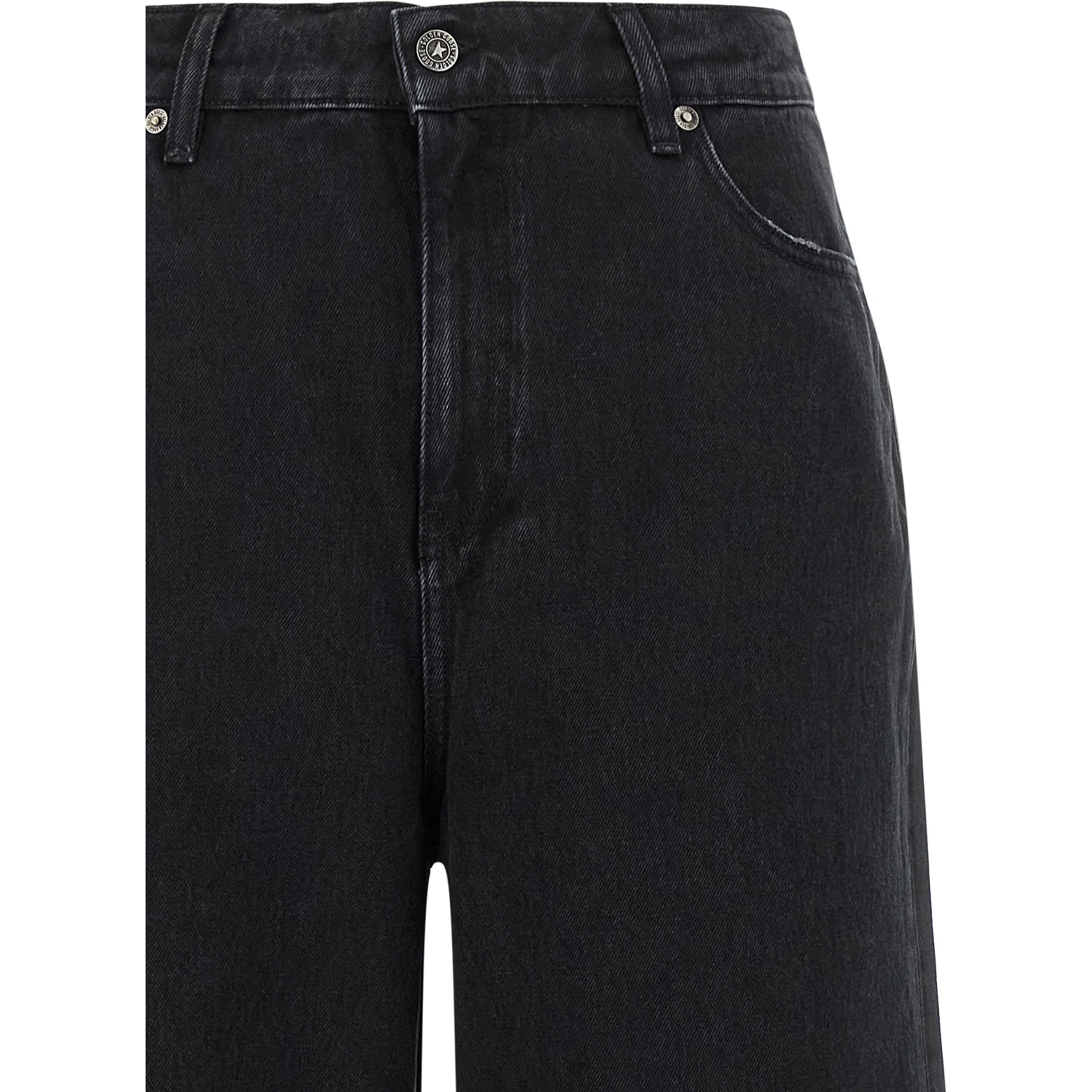 Black Cotton Flared Jeans