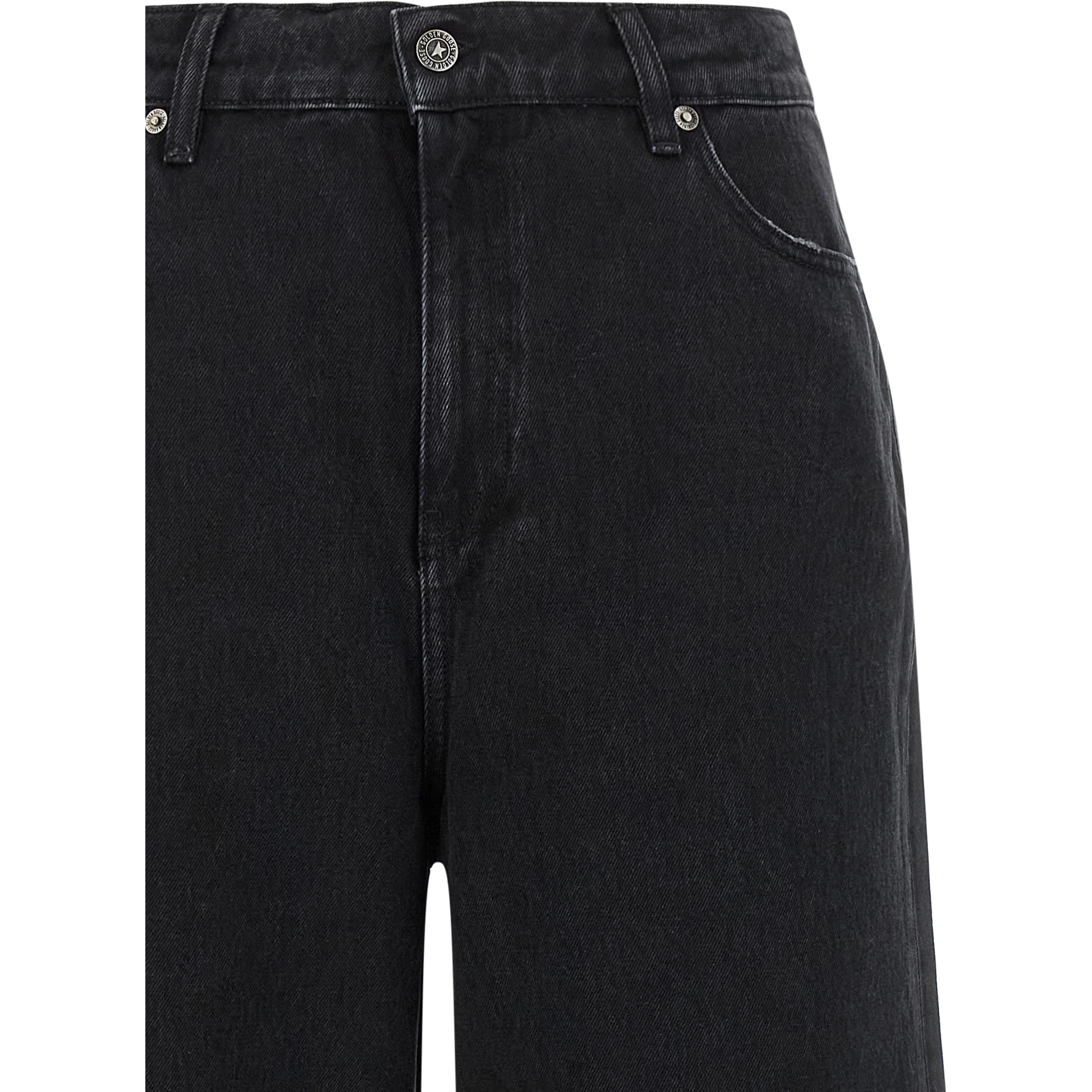 Black Cotton Flared Jeans