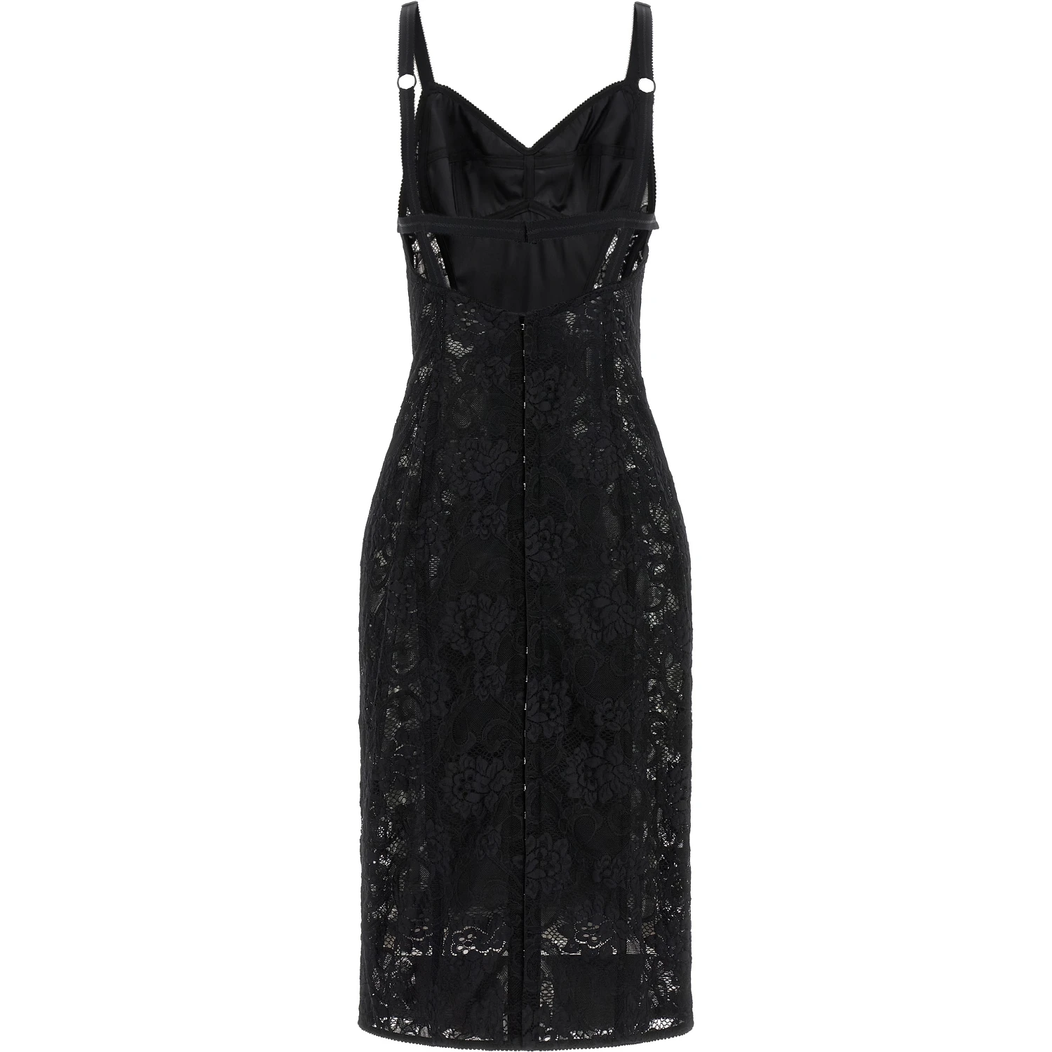 Black Polyamide Midi Dress