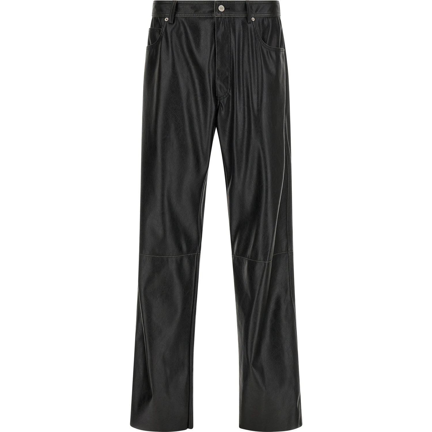 Black Polyester Casual Pants