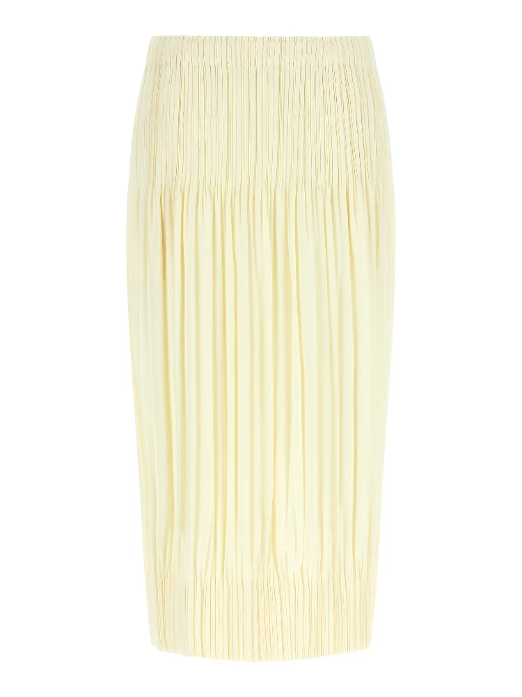 Bicolor Polyester Midi Skirt