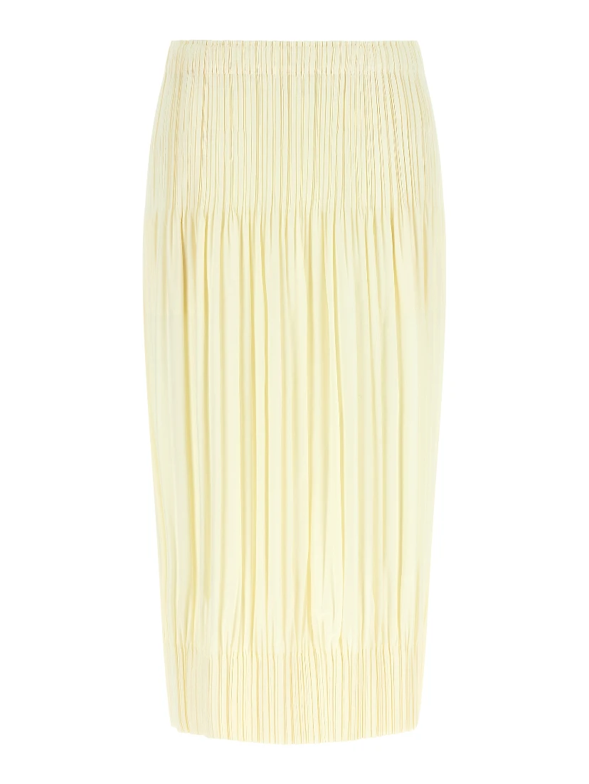 Bicolor Polyester Midi Skirt