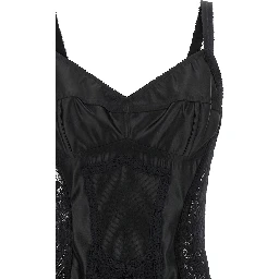 Black Polyamide Midi Dress