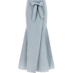 Blue Polyester Mini Skirt