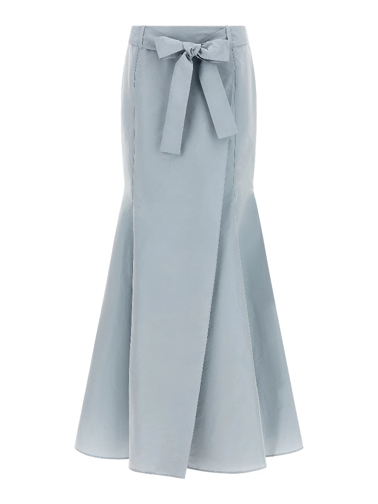Blue Polyester Mini Skirt