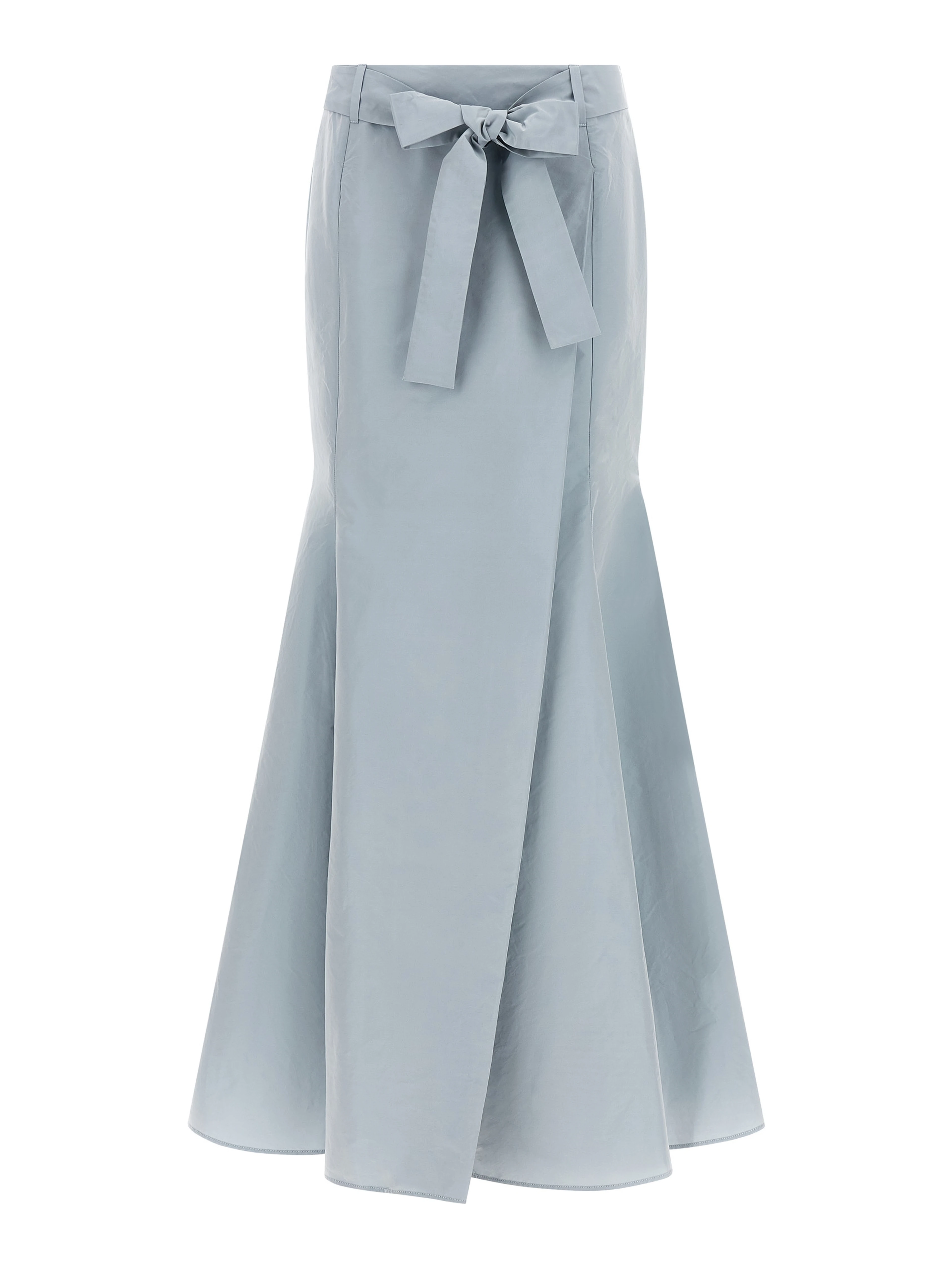 Blue Polyester Mini Skirt
