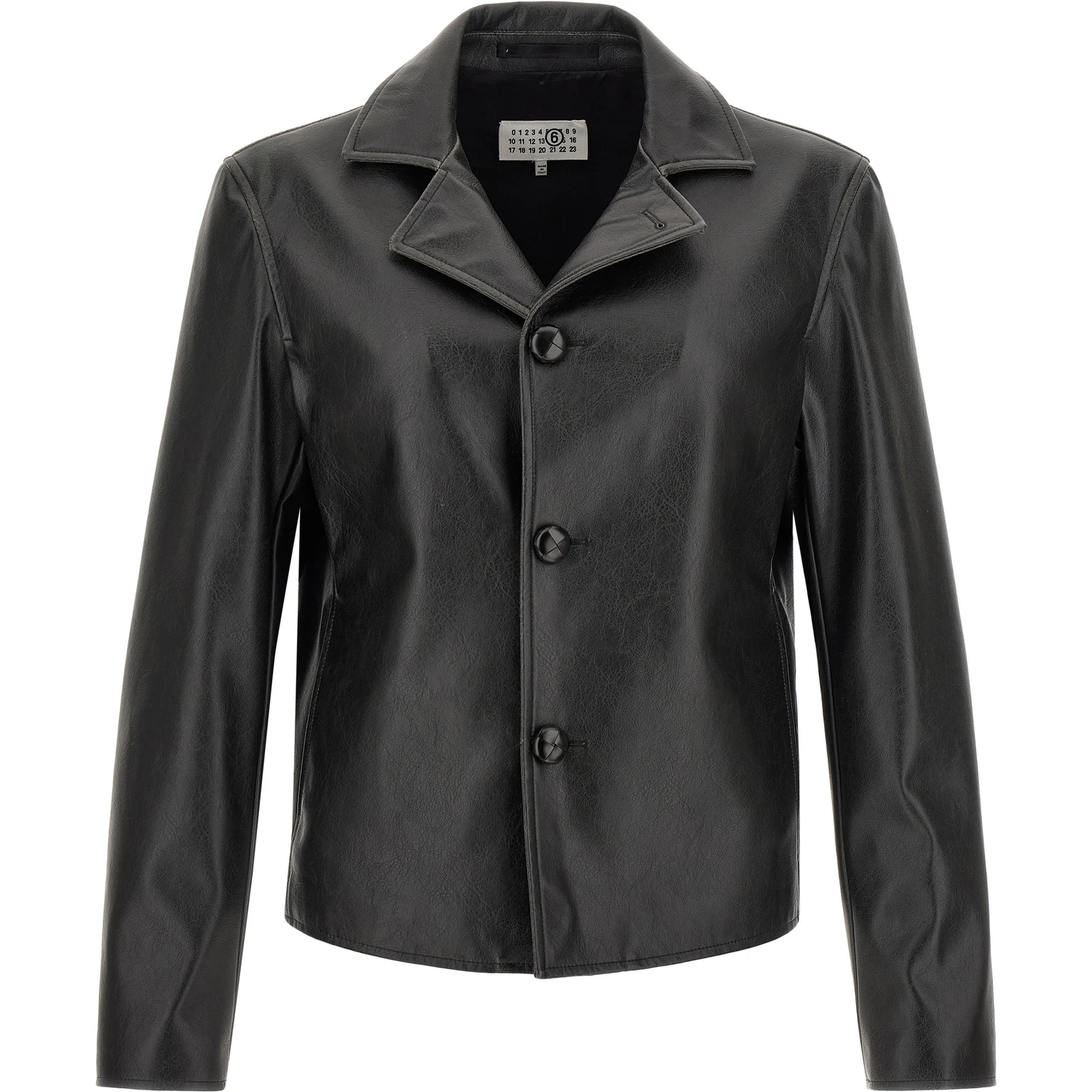 Black Polyester Leather Jacket