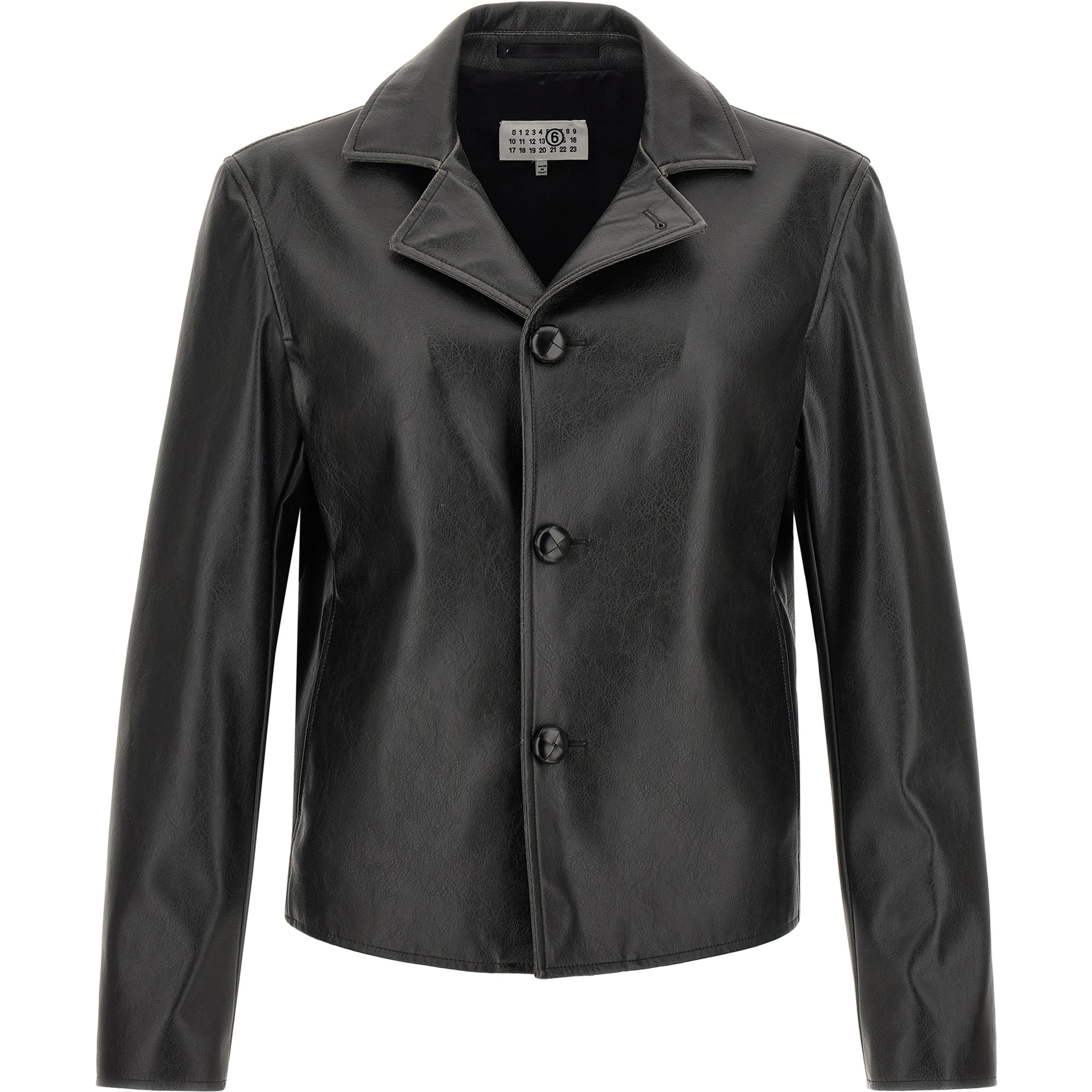Black Polyester Leather Jacket