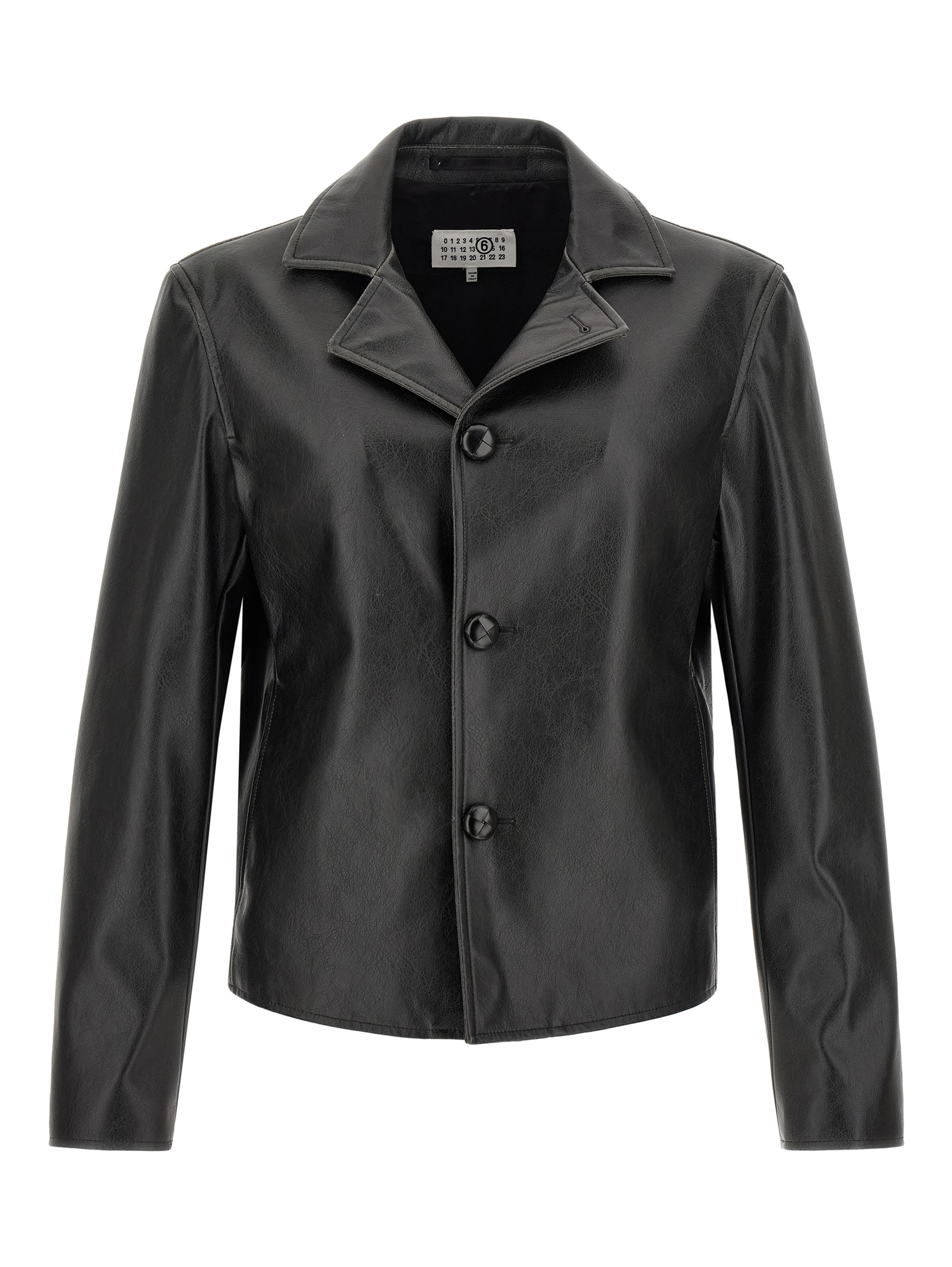 Black Polyester Leather Jacket