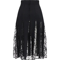 Black Silk Midi Skirt