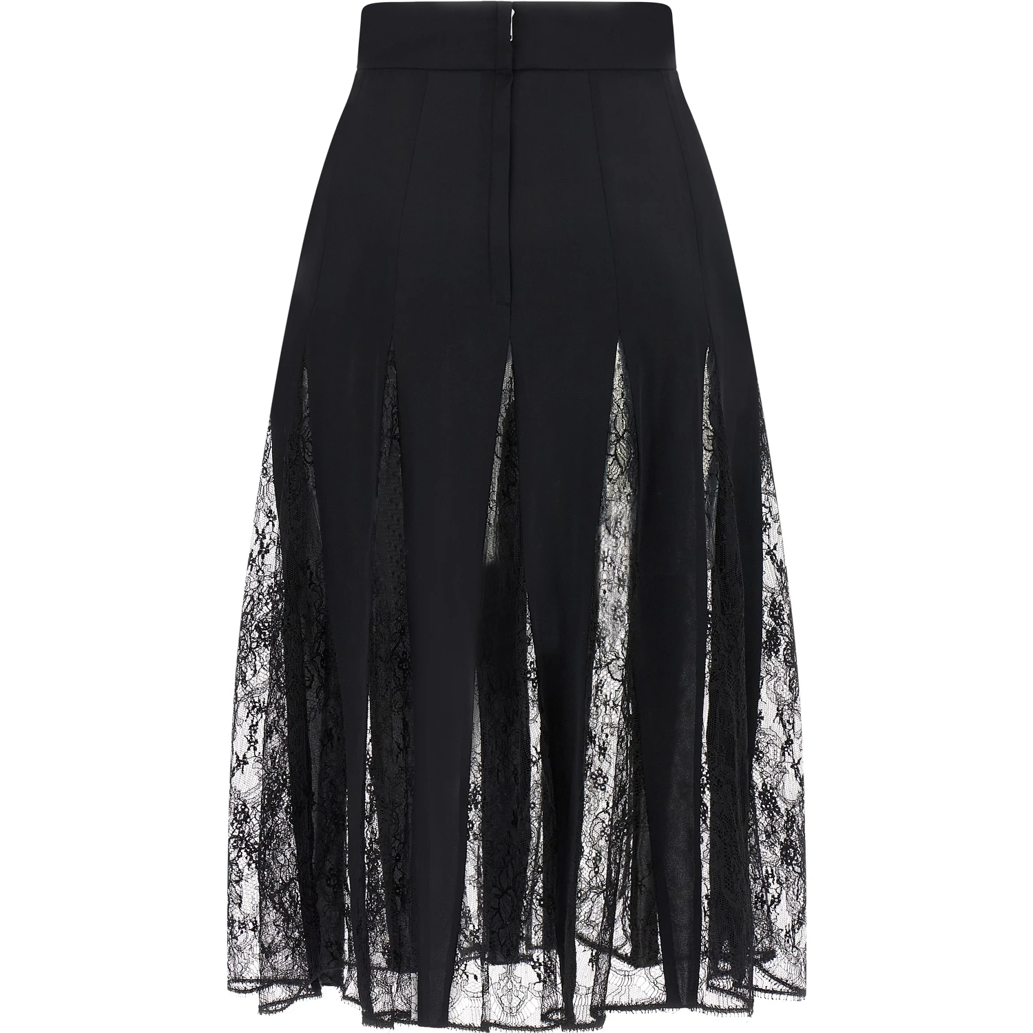 Black Silk Midi Skirt