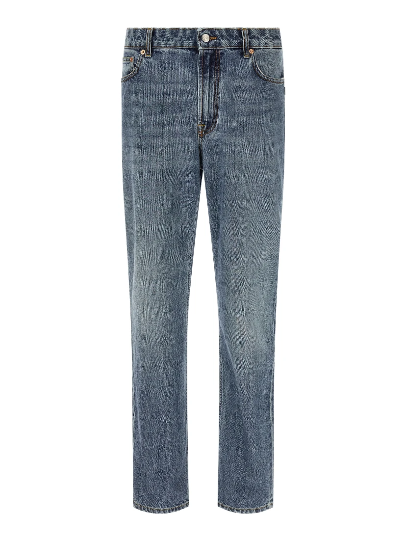 Blue Cotton Relaxed Fit Jeans