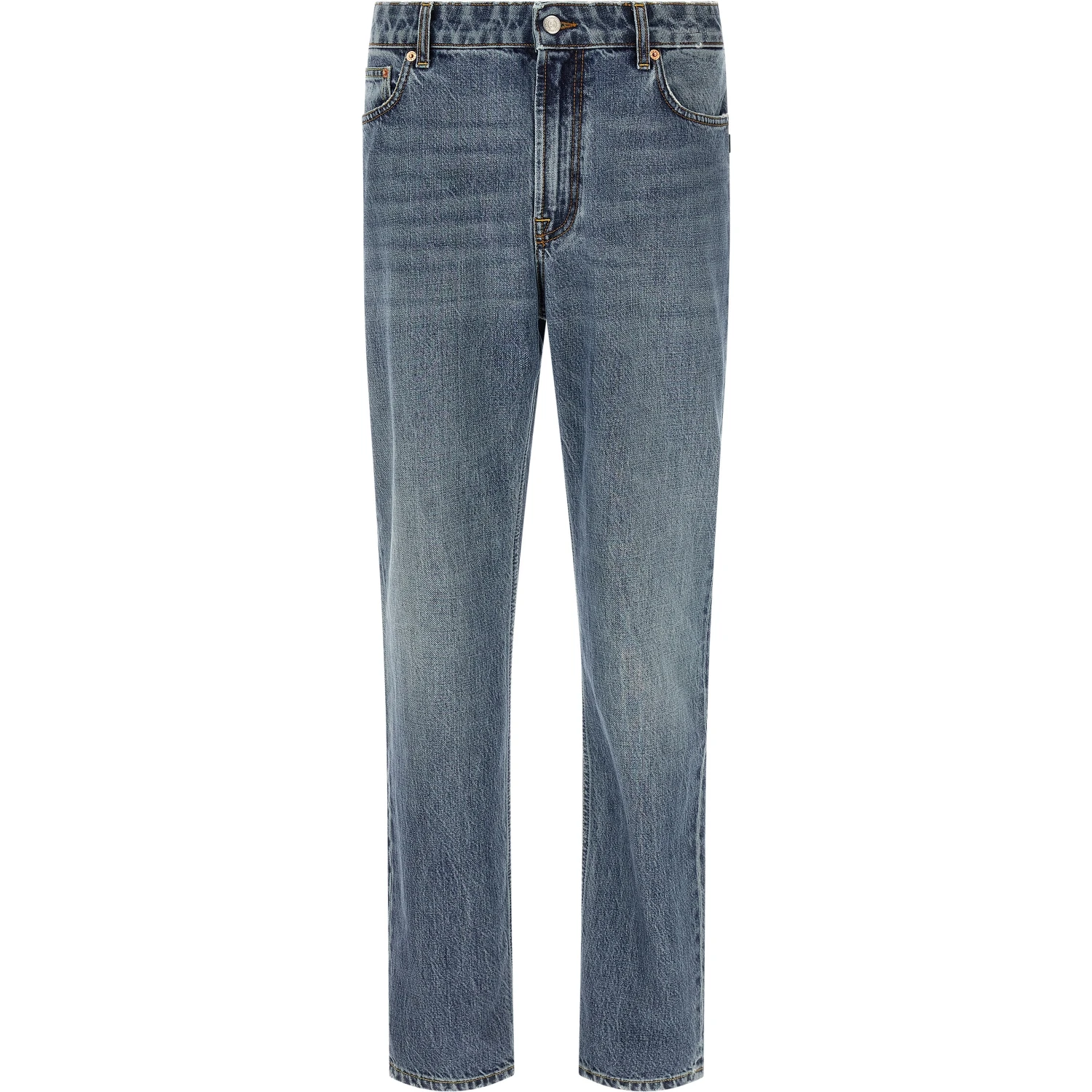Blue Cotton Relaxed Fit Jeans