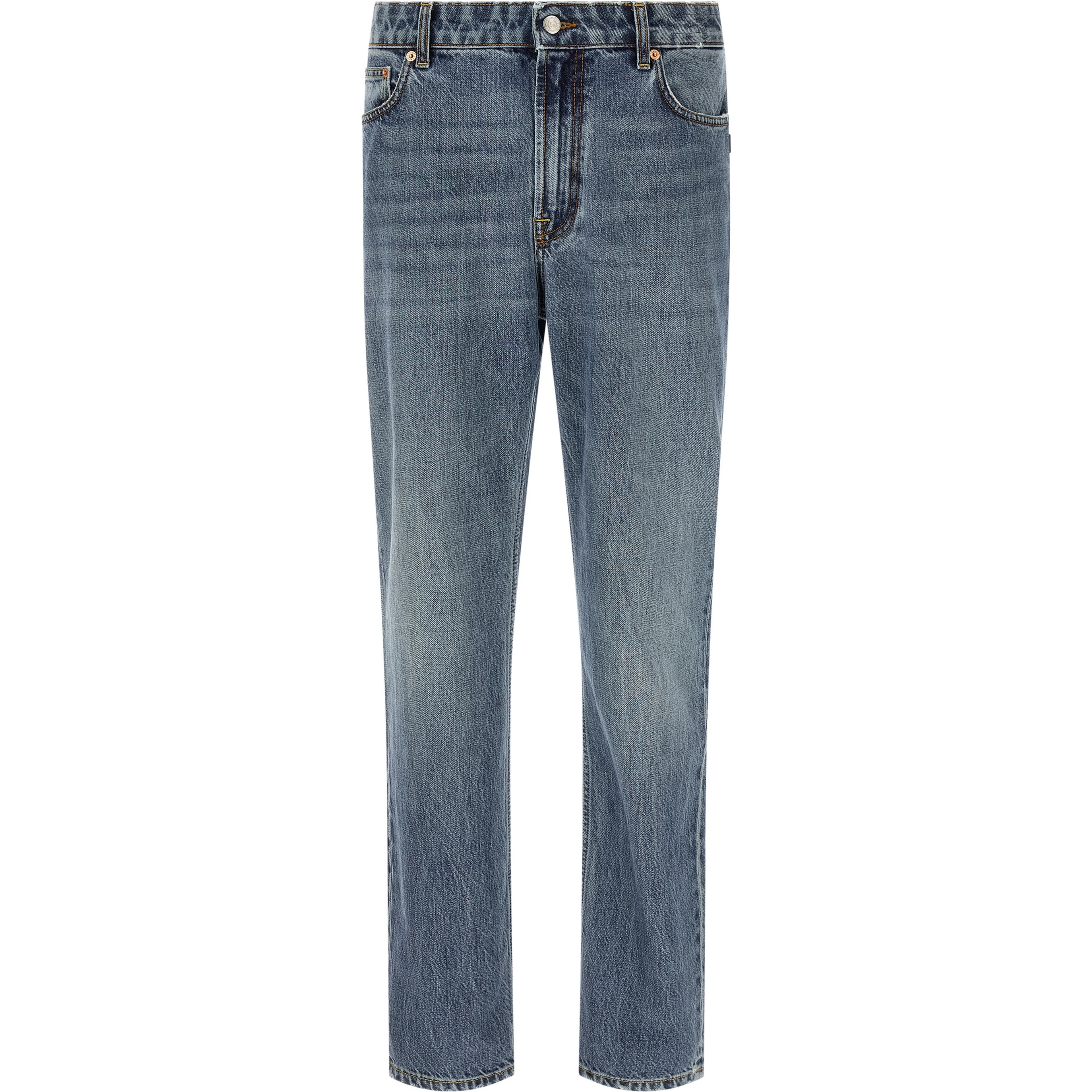 Blue Cotton Relaxed Fit Jeans