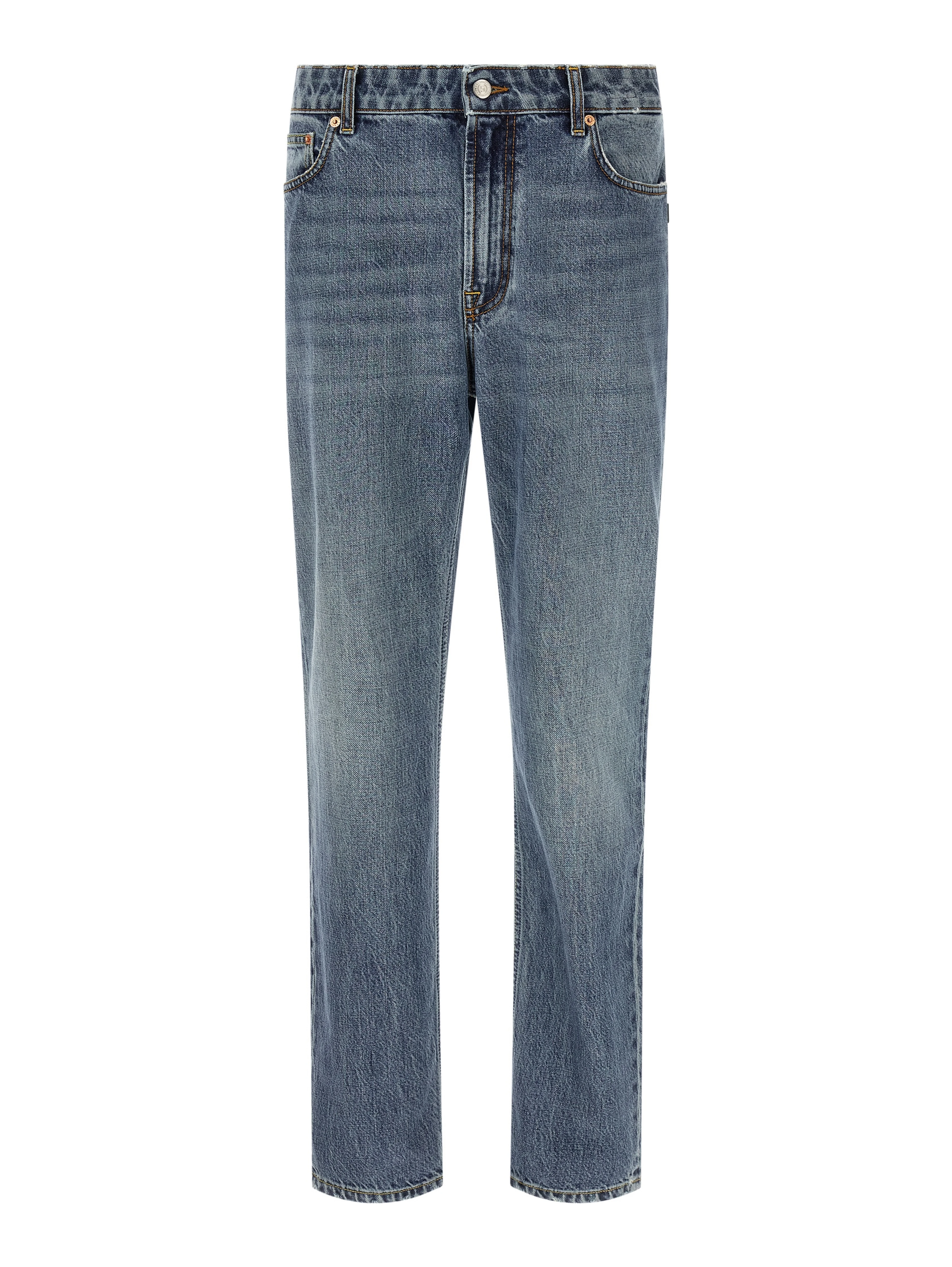 Blue Cotton Relaxed Fit Jeans