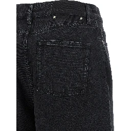 Black Cotton Flared Jeans