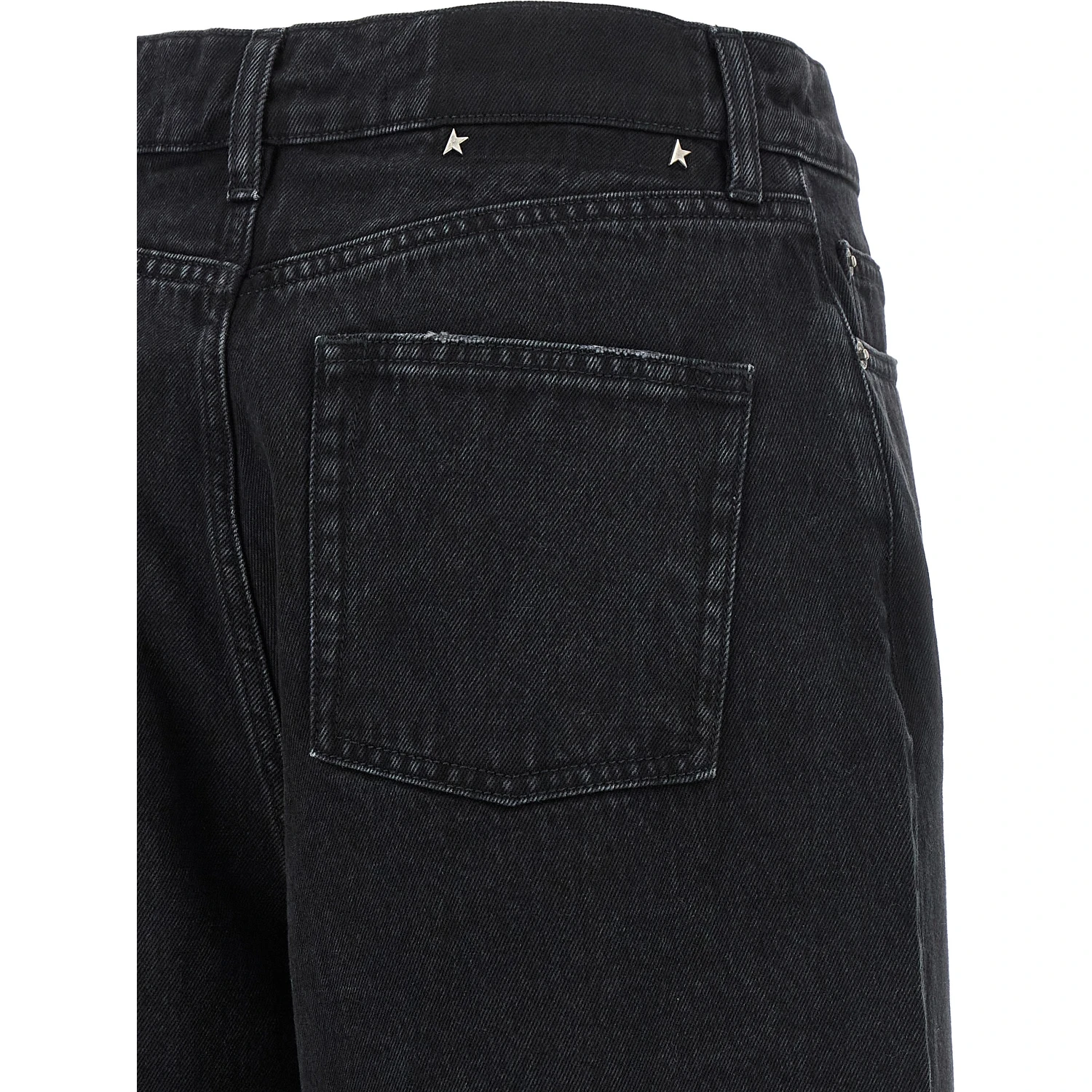 Black Cotton Flared Jeans