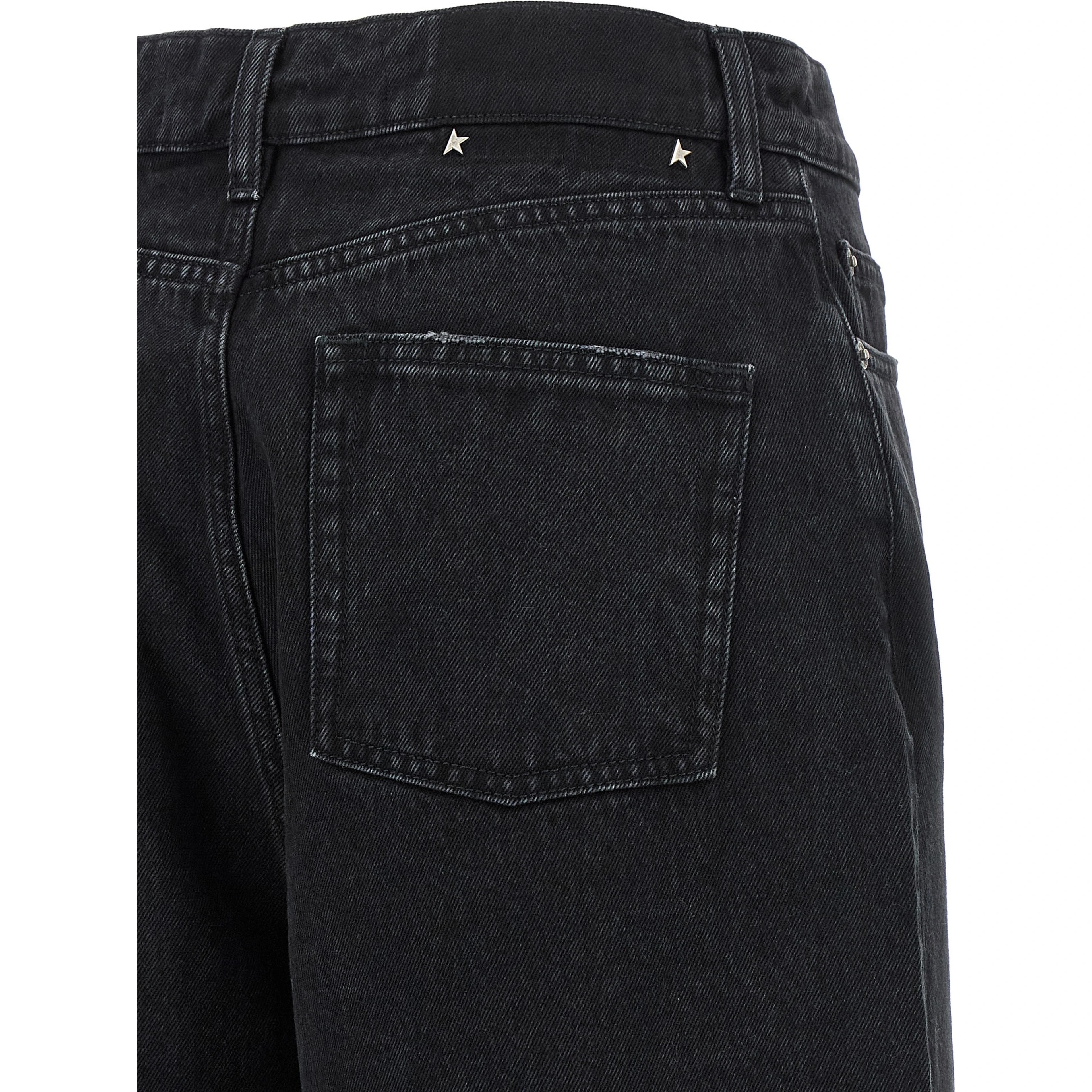 Black Cotton Flared Jeans