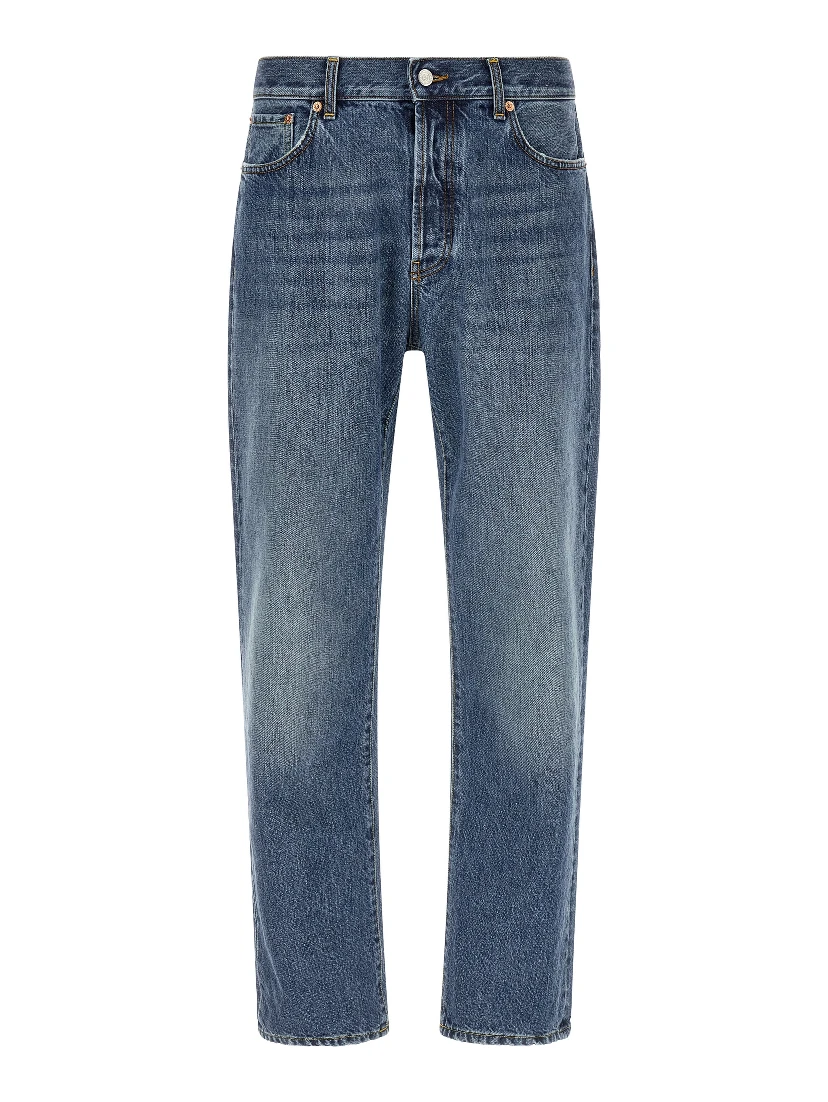 Blue Cotton Relaxed Fit Jeans
