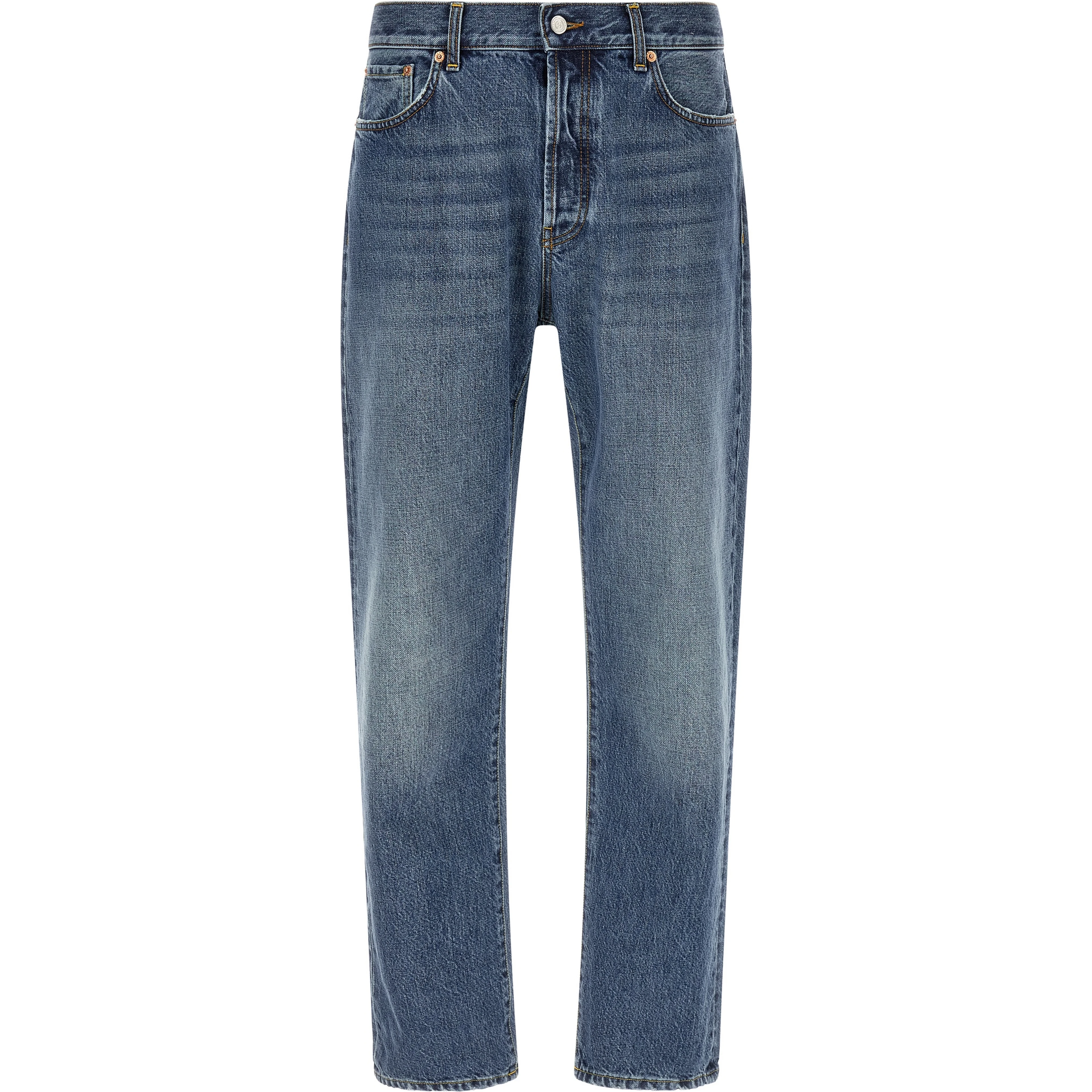 Blue Cotton Relaxed Fit Jeans